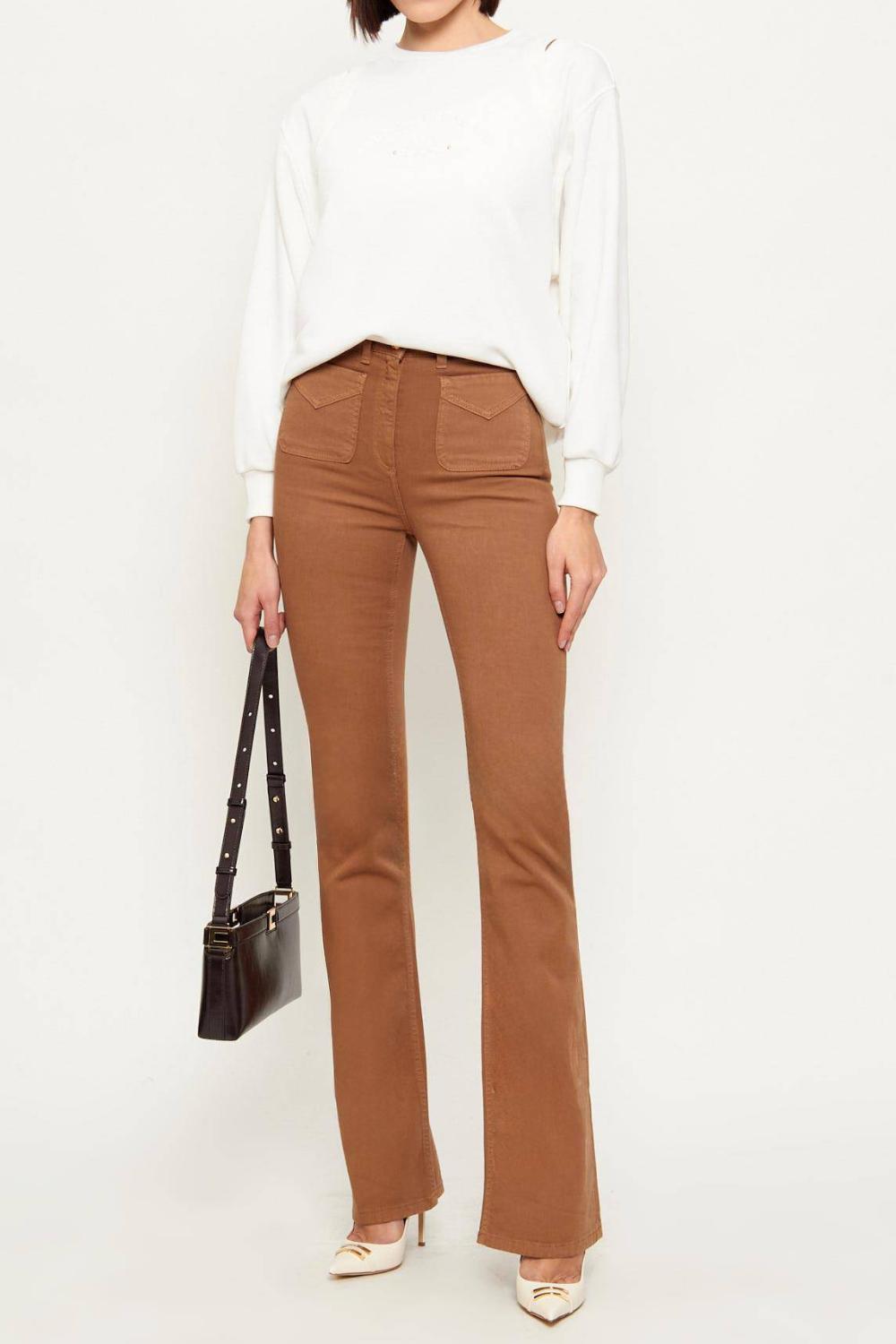 Felpa Donna Elisabetta Franchi Bianca con Logo in Rilievo MD03P 61E2360 Elisabetta Franchi