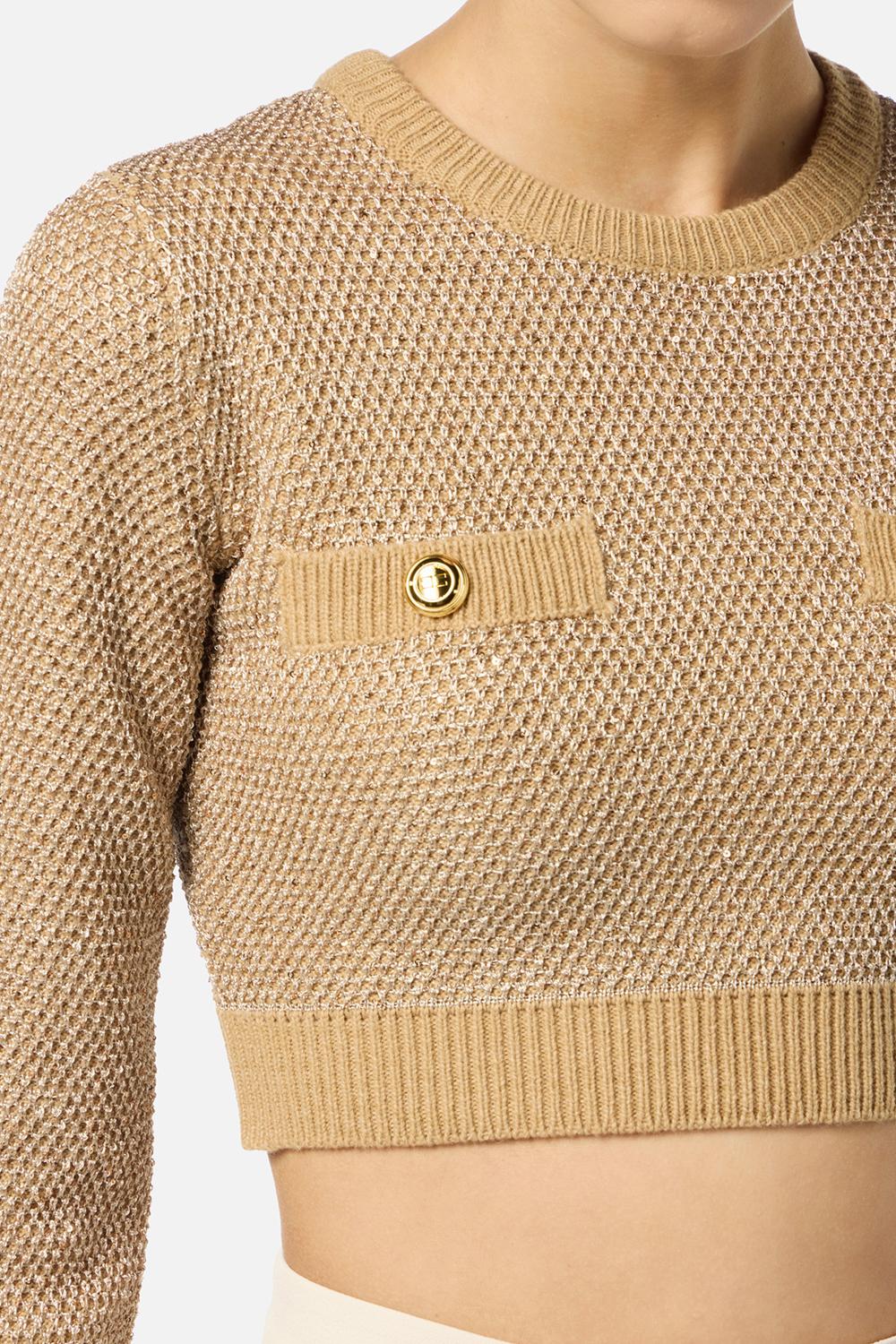 Top in maglia con paillettes MK56T 57E2EA2 Elisabetta Franchi