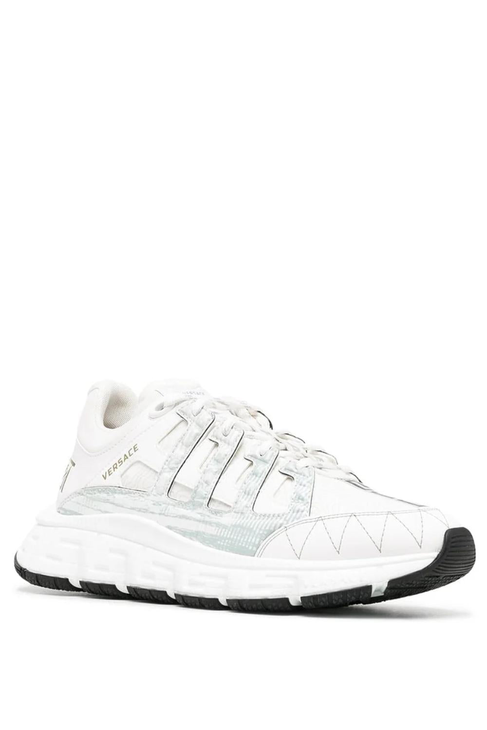 Sneakers Versace Trigreca in Pelle Bianca e Oro DSU8094D 18TCGD0191 Versace