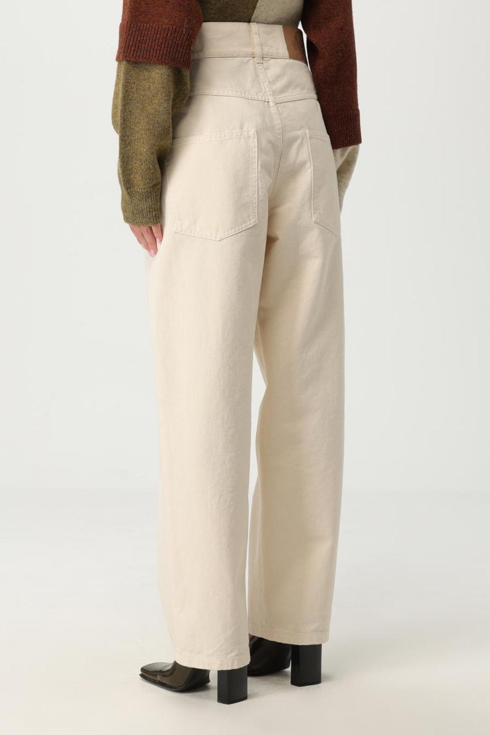 Pantalone Straight Fit in Cotone con Tasche Gabardine 0308 55200005 Moschino Couture