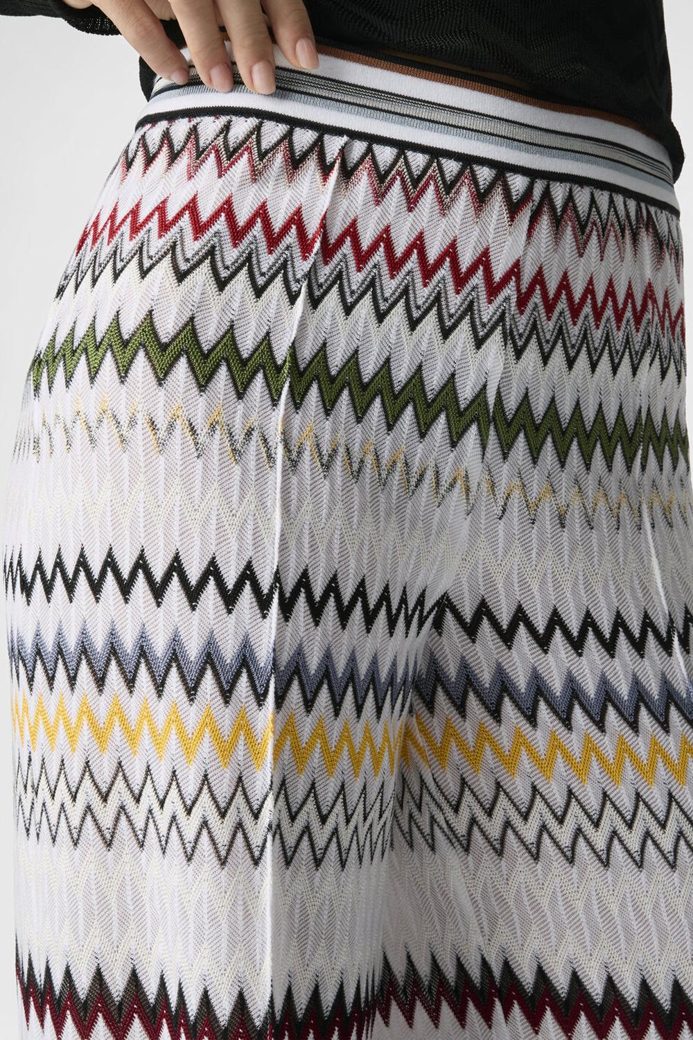 Pantaloni ampi in viscosa e cotone zig zag DS26SI09 BR0150S01K2 Missoni