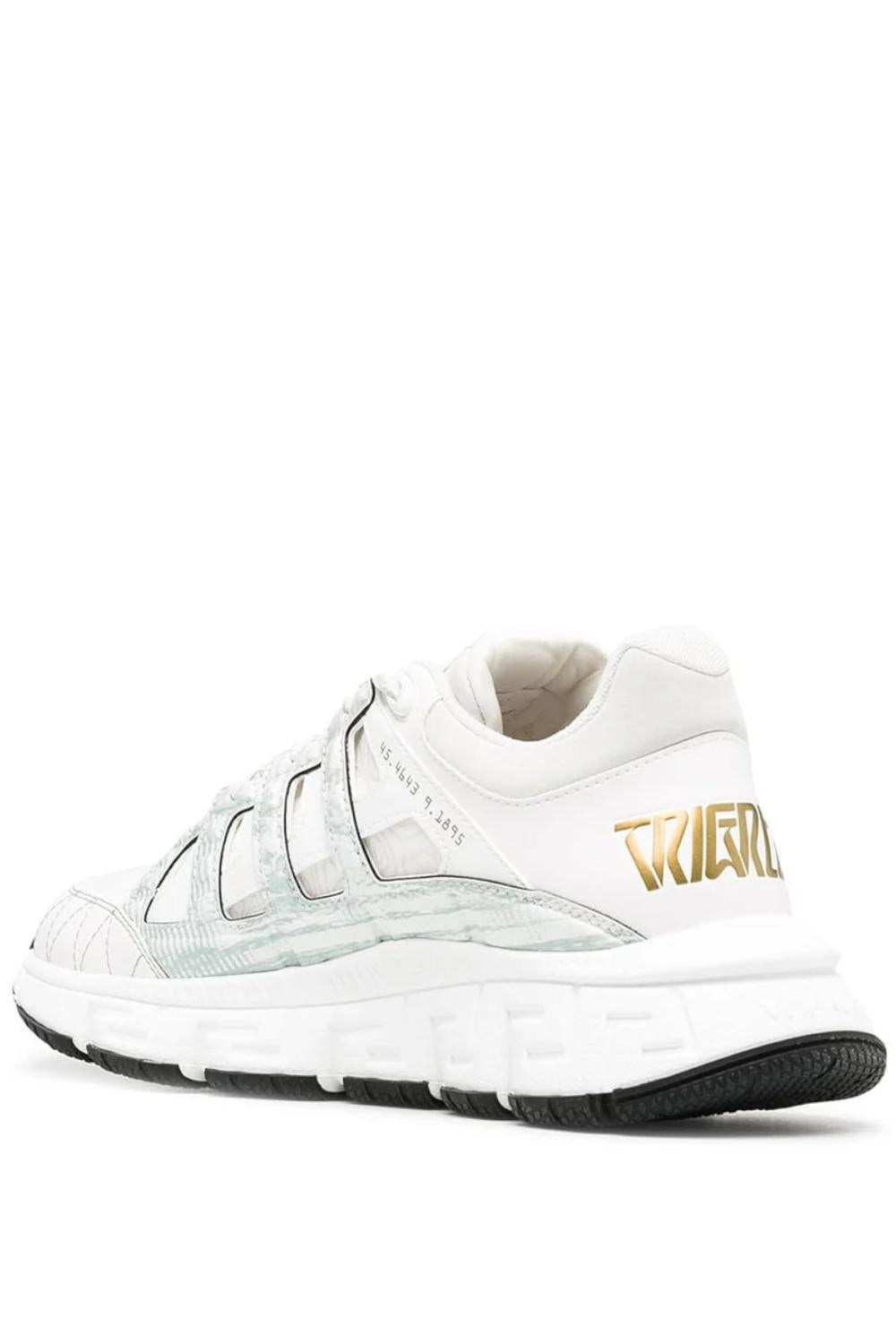 Sneakers Versace Trigreca in Pelle Bianca e Oro DSU8094D 18TCGD0191 Versace
