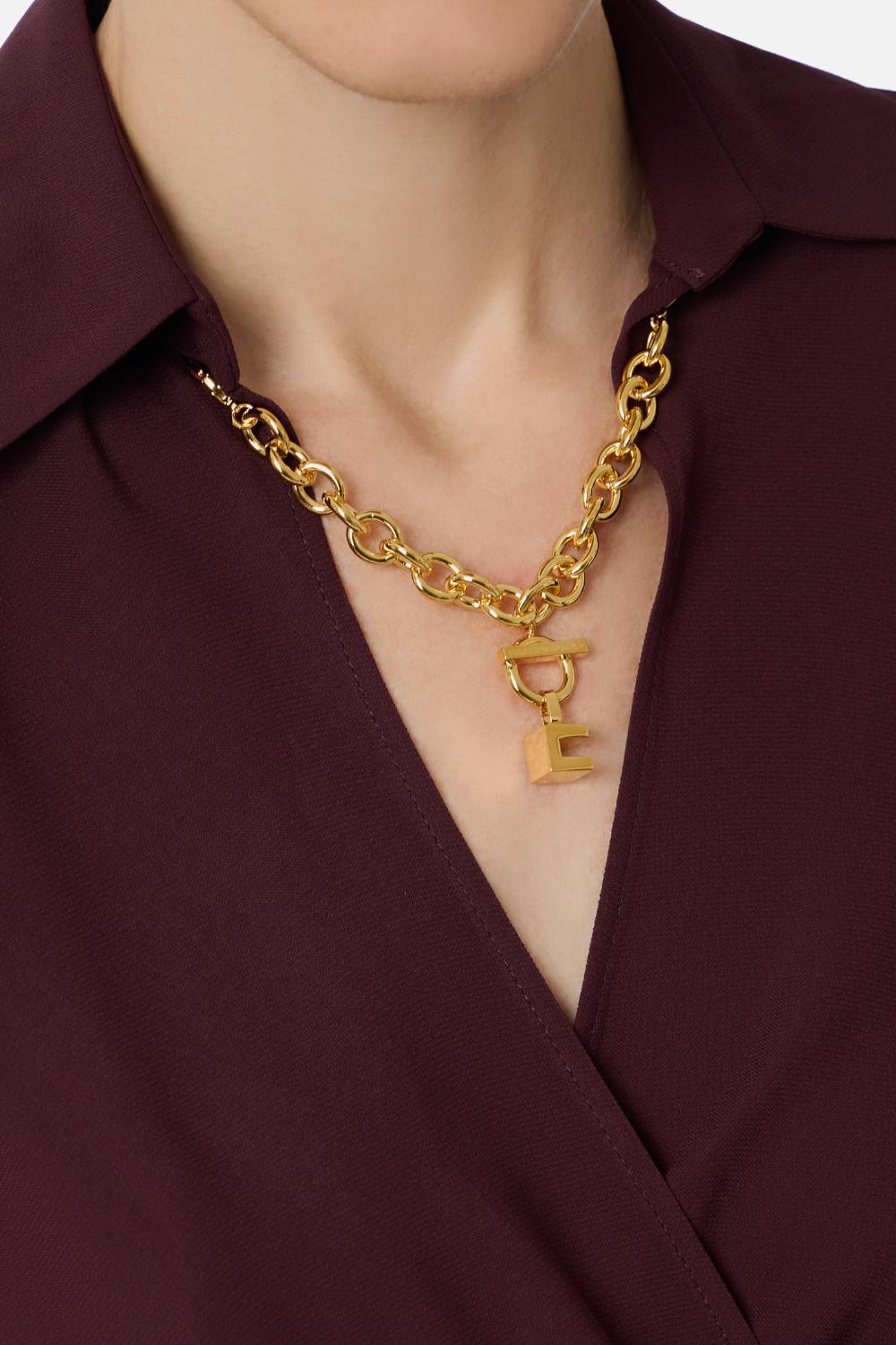 Camicia in georgette con dettaglio gioiello<BR/> CAT02 56E2EA4 Elisabetta Franchi
