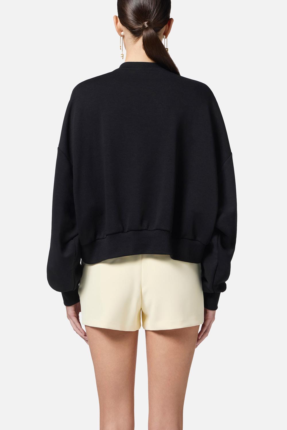 Felpa in cotone con logo<BR/> MD005 51E2110 Elisabetta Franchi