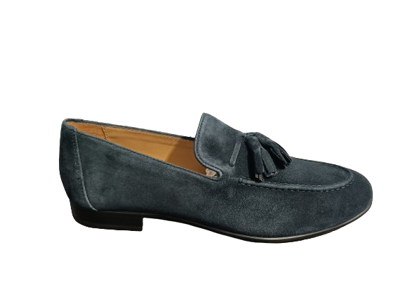 Mocassino in Camoscio con Nappino Antica Cuoieria 22678-VB5 AMALFIBLU Antica Cuoieria