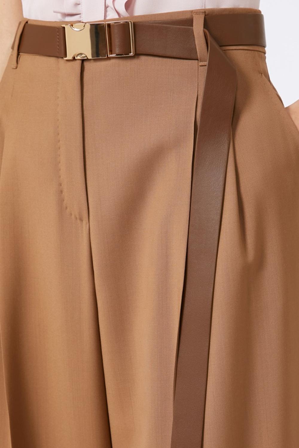 Pantalone in tela di lana<BR/> BERGAMO 026NOCCIOLA Max Mara Studio