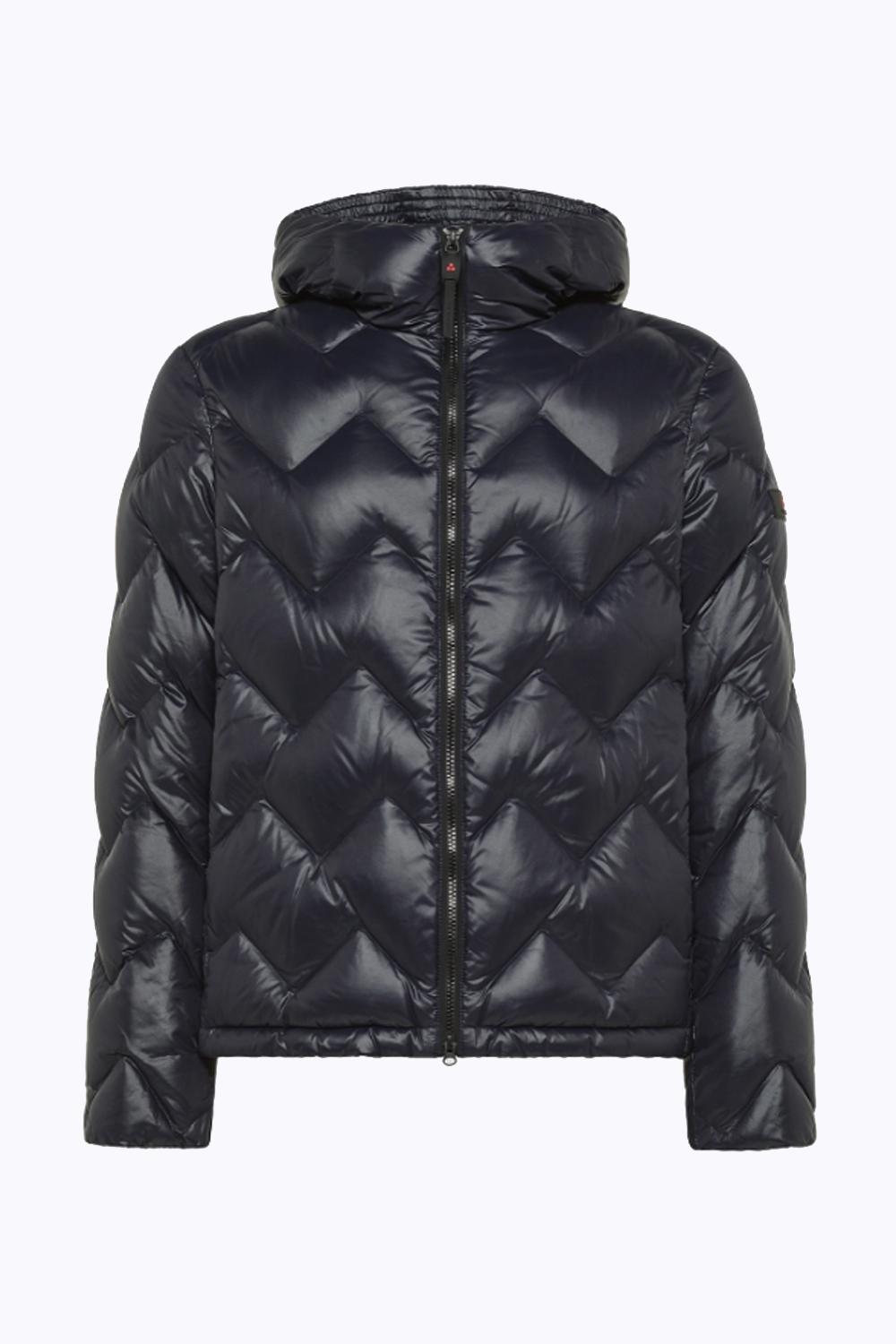 Piumino Corto in Nylon con Cappuccio e Trapunta Chevron PEU5581 01181950215 Peuterey