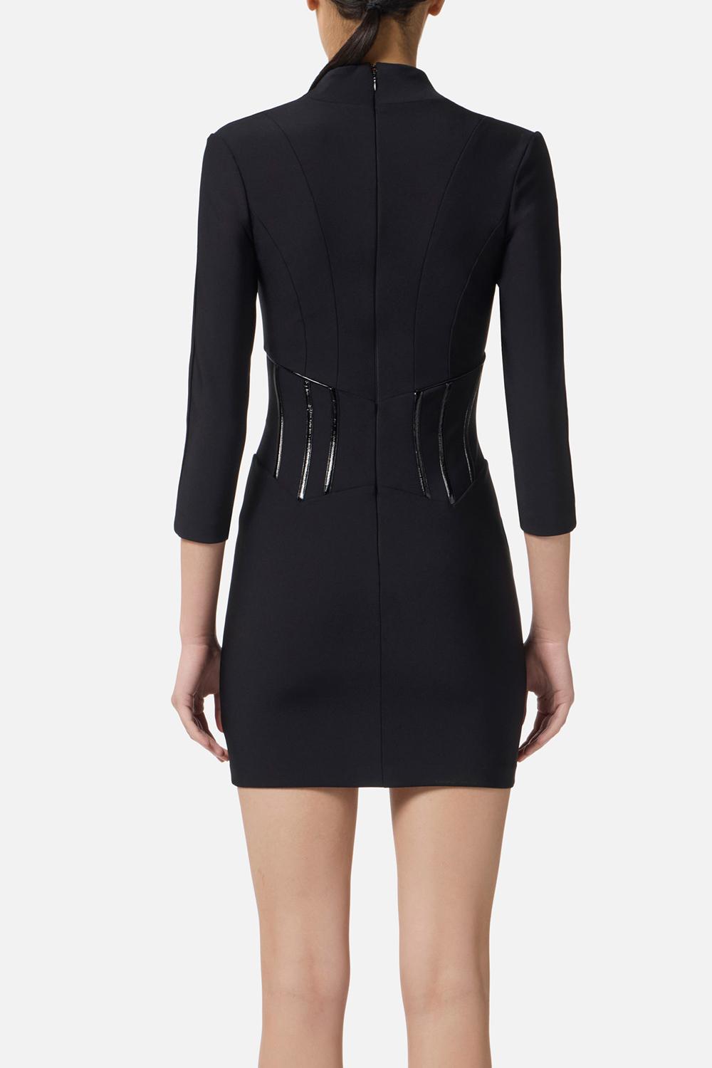 Abito in neoprene con dettagli corsetto<BR/> AB797 57E2110 Elisabetta Franchi
