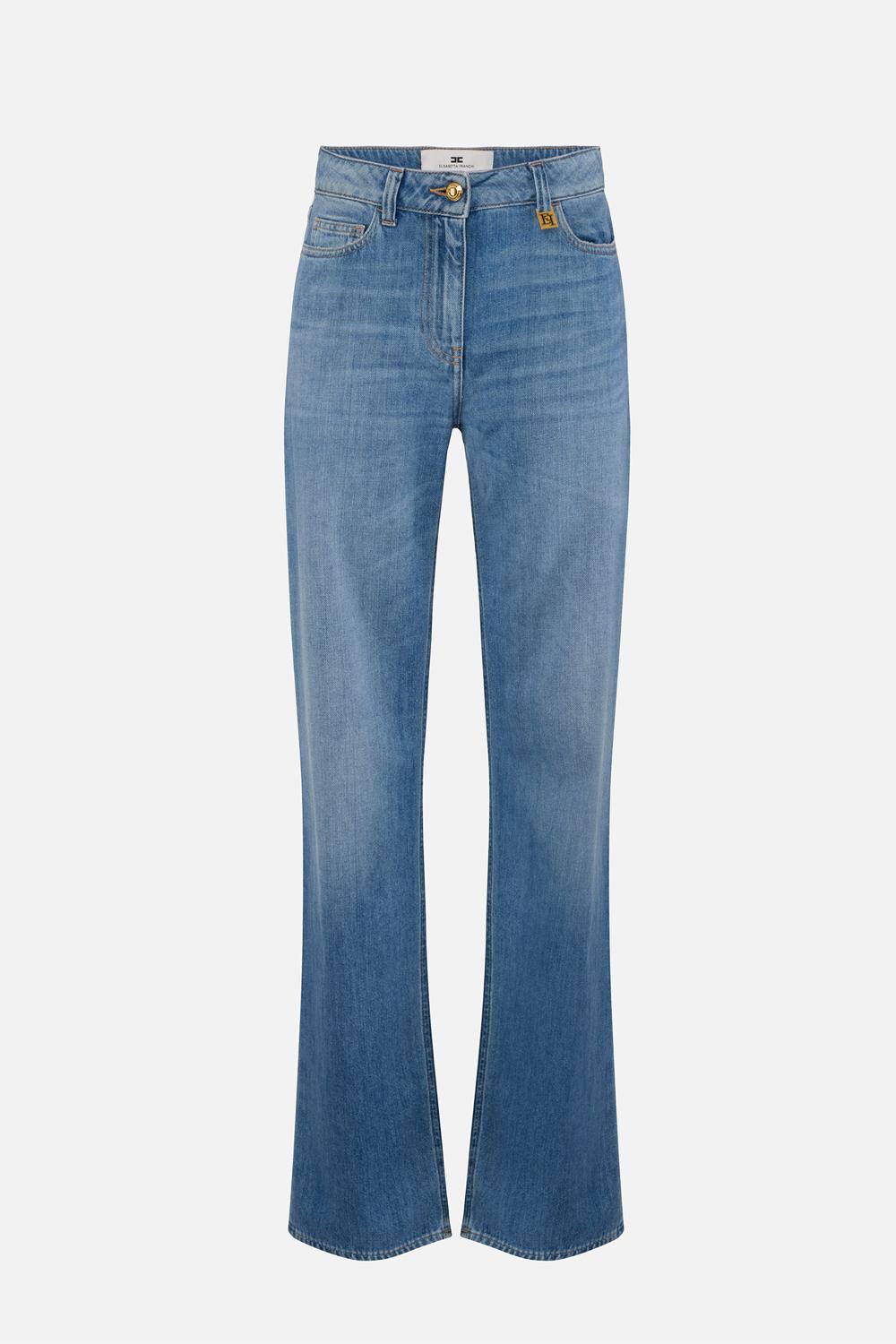 Jeans a palazzo con dettaglio logo PJ21I 61E2192 Elisabetta Franchi
