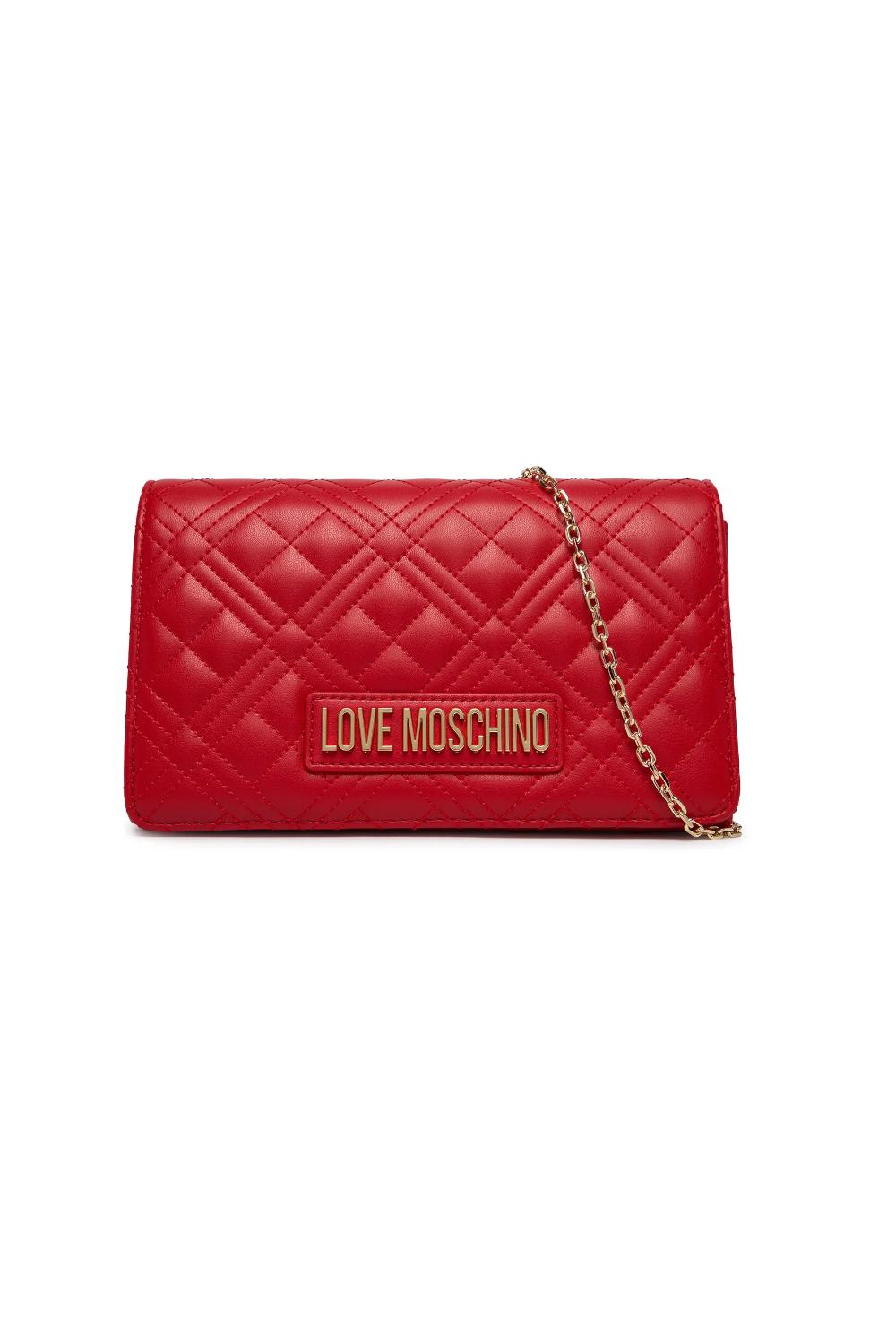 Pochette trapuntata Love Moschino con logo lettering oro e catena JC4079PP1O LA0500 Love Moschino