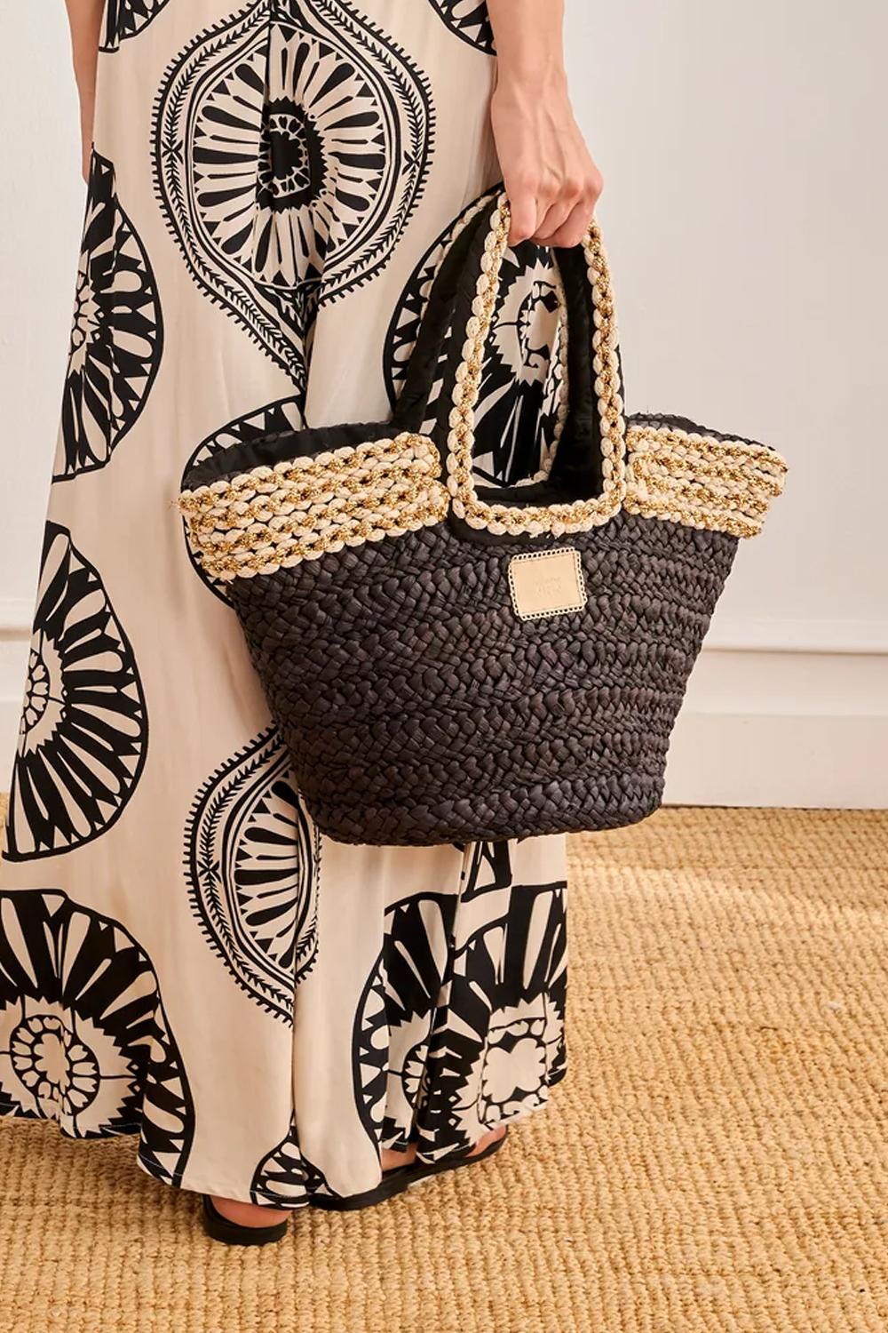 BORSA IN RAFIA TN.JACIN BLACK NKN Nekane