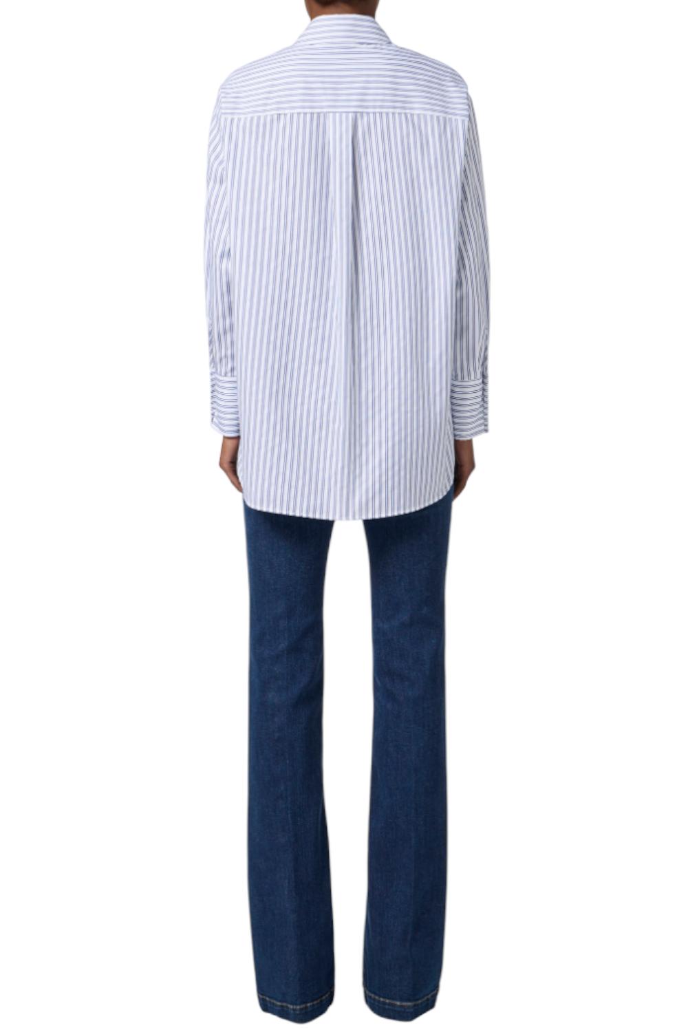 Camicia in popeline di cotone a righe<BR/> CA111 56E2068 Elisabetta Franchi