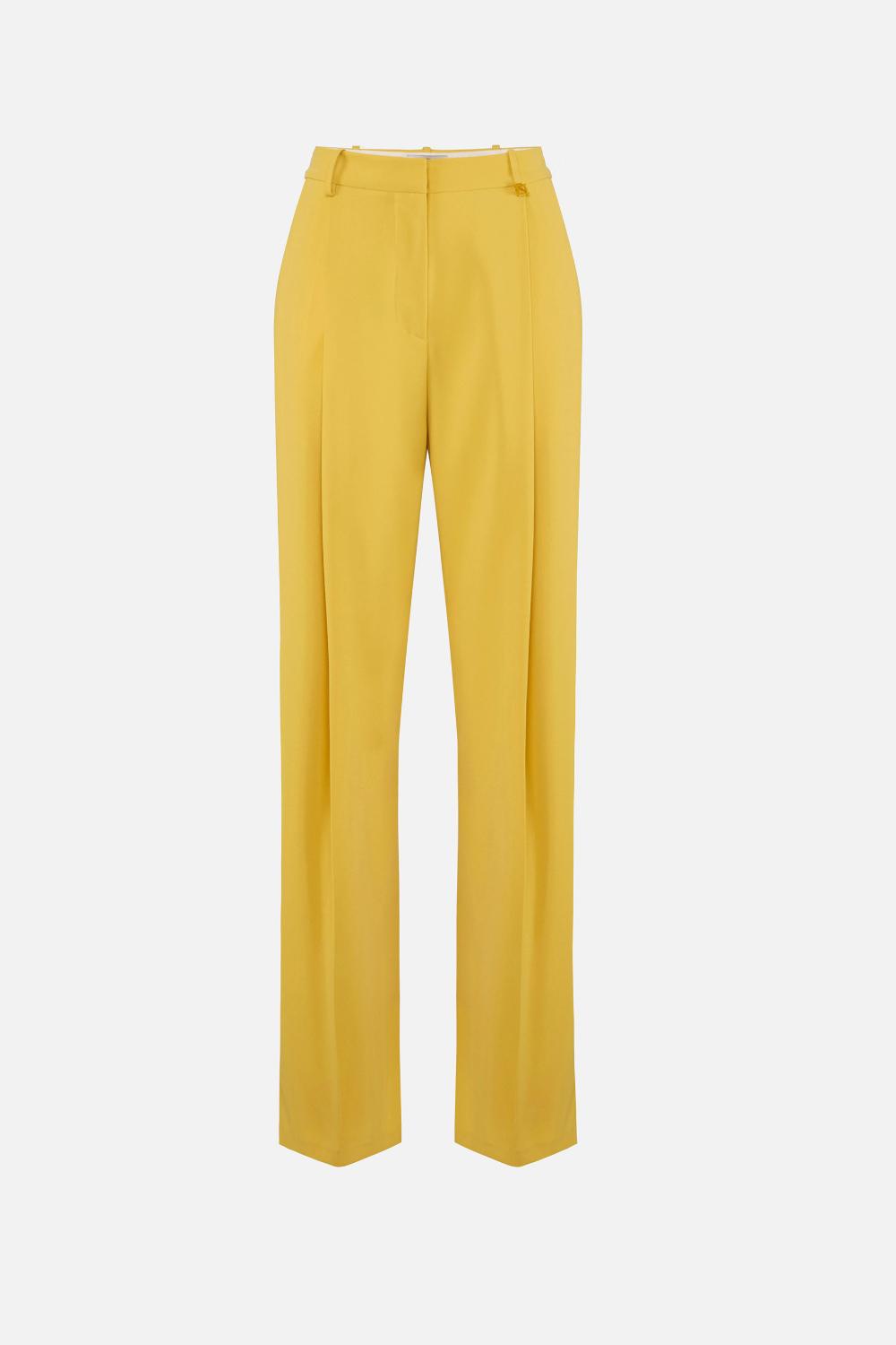 Pantaloni Elisabetta Franchi Essential in Crêpe Leggero con Charm Logo PA167 61E2EV4 Elisabetta Franchi