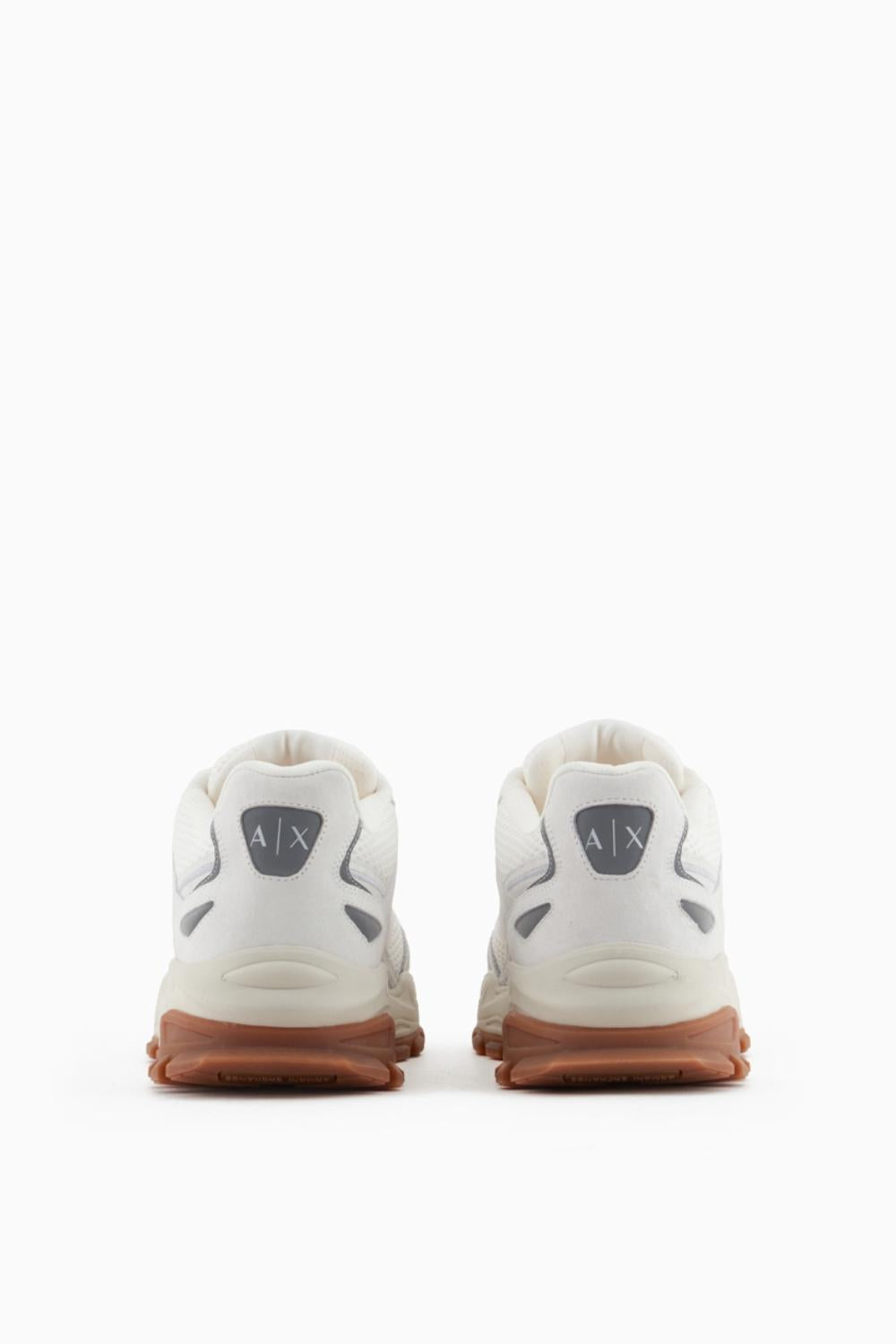 sneakers in nylon traforato e camoscio con suola oversize mesh miele XUX246 XV91600894 Armani Exchange