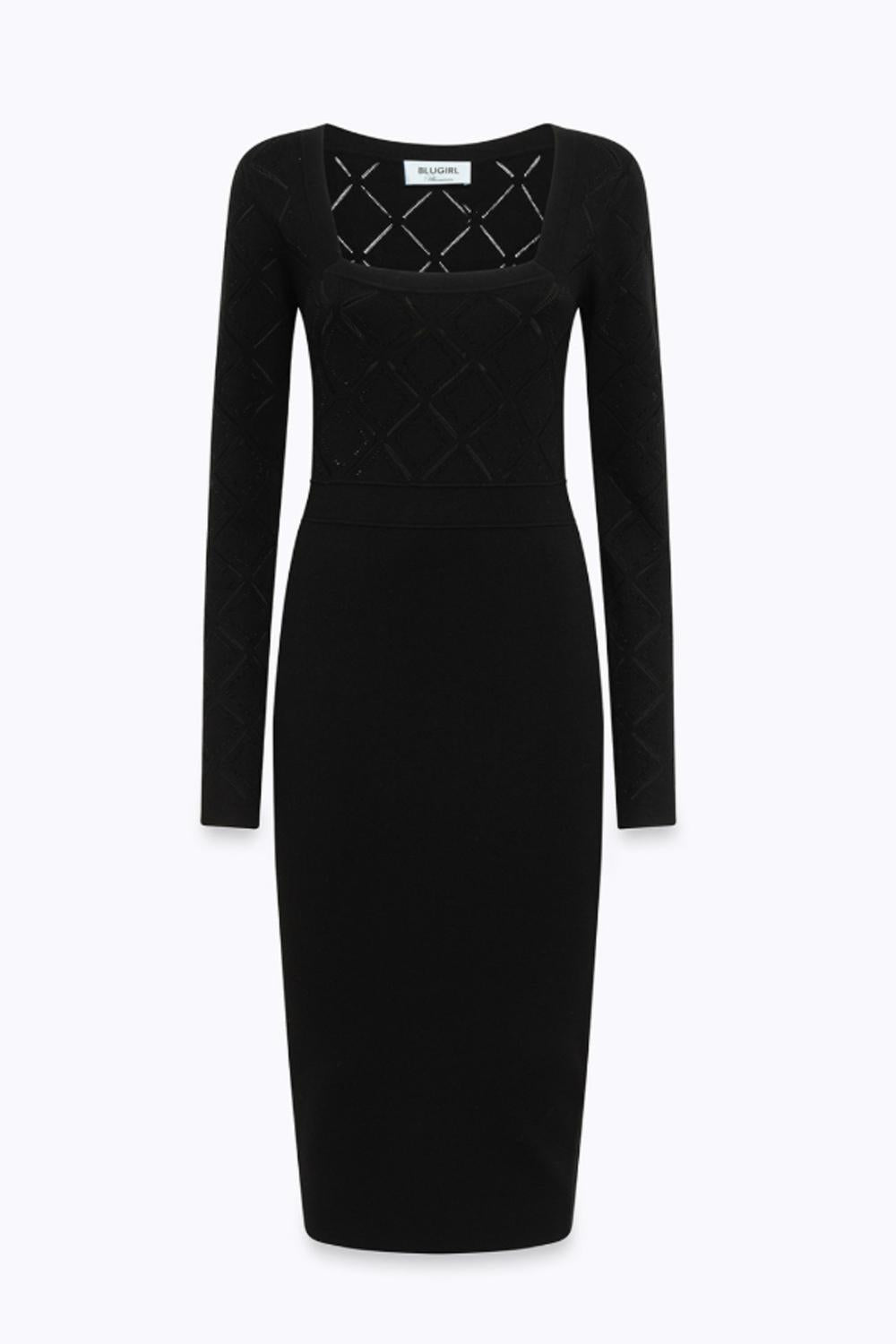 ABITO IN MAGLIA A TUBINO CON STRASS RF5117 MS99E22222 Blugirl