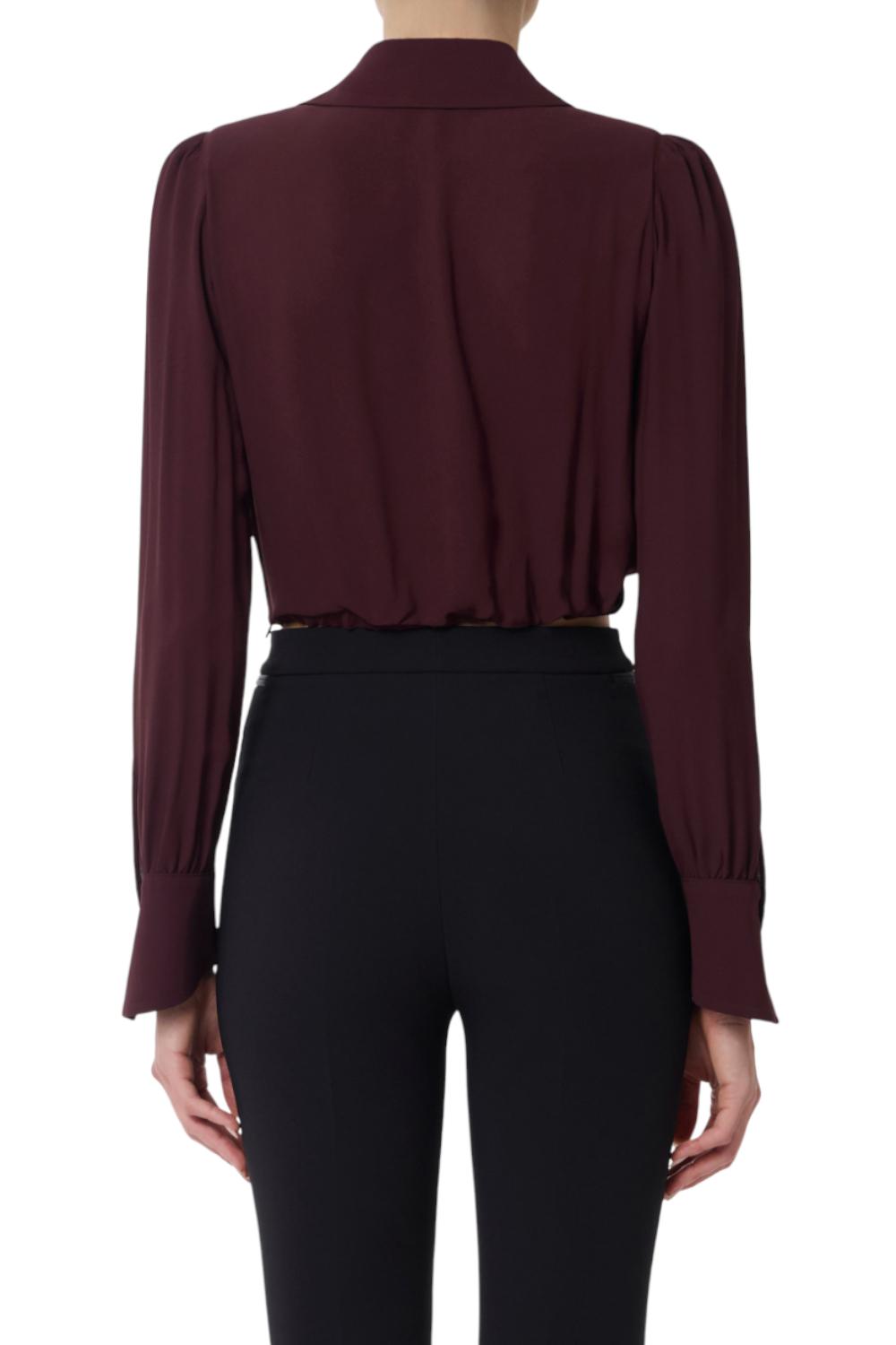 Camicia in georgette con dettaglio gioiello<BR/> CAT02 56E2EA4 Elisabetta Franchi