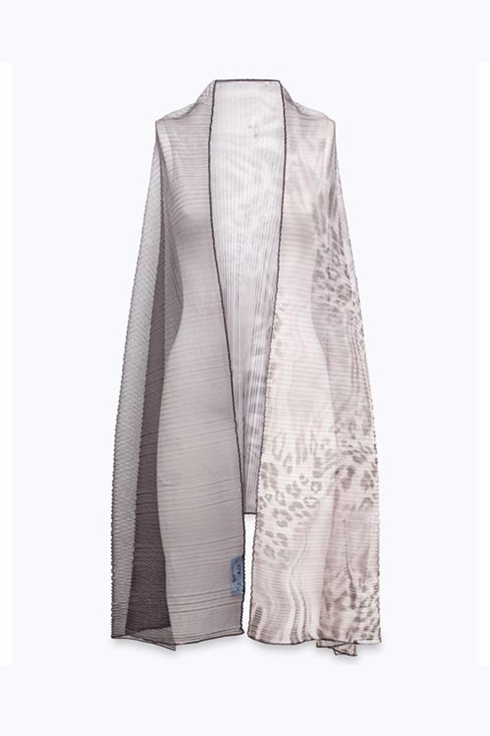 Stola in tulle plissé animalier NA6012 J3895P9401 Blugirl