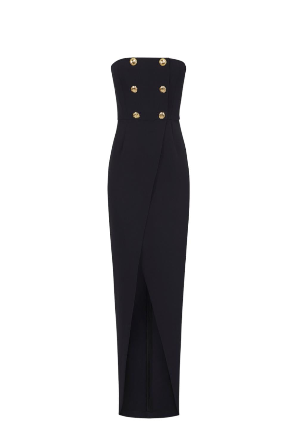 Abito Red Carpet in crêpe leggero con bottoni<BR/> ABR04 56E2110 Elisabetta Franchi