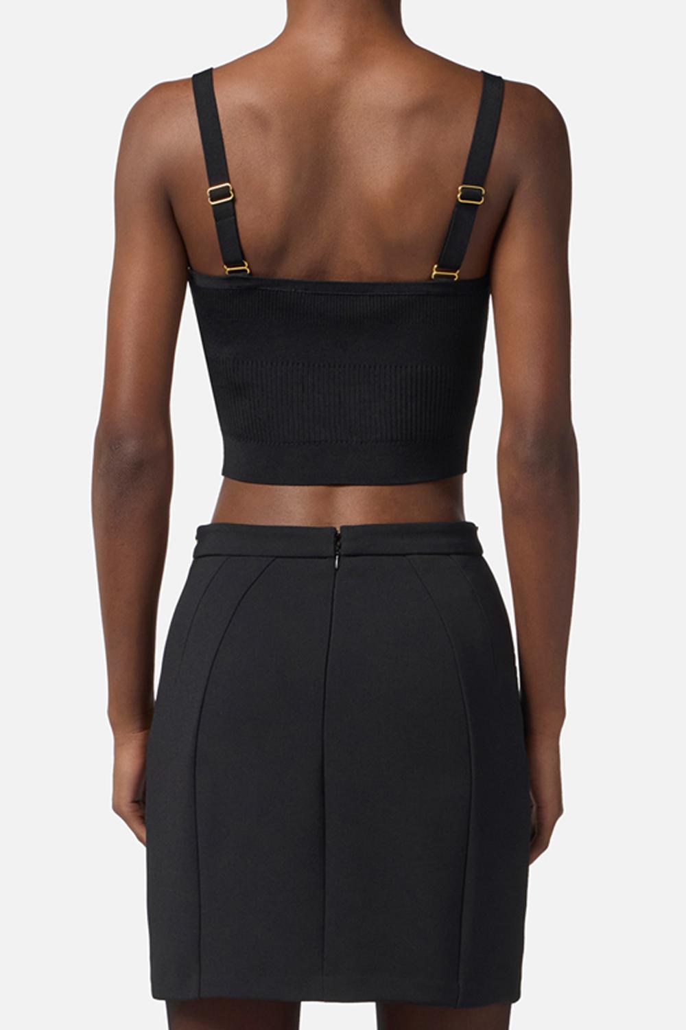 Top in maglia con dettagli logo<BR/> TK61S 56E2110 Elisabetta Franchi