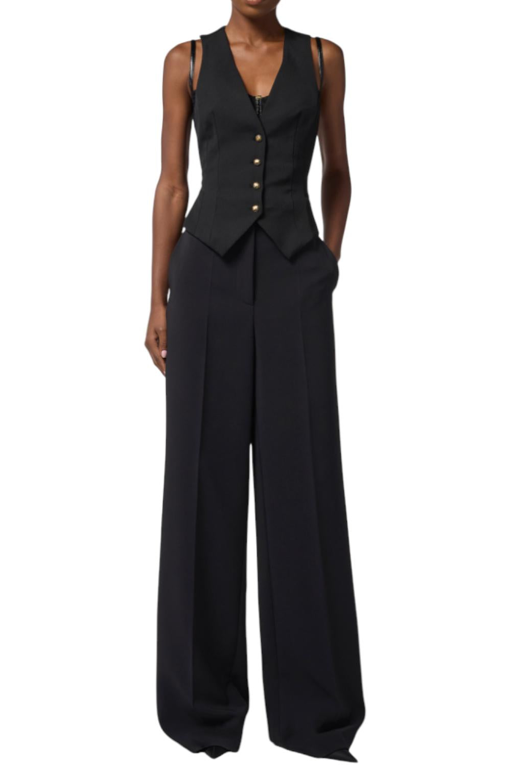 Gilet in gabardina di cotone<BR/> GL001 56E2110 Elisabetta Franchi