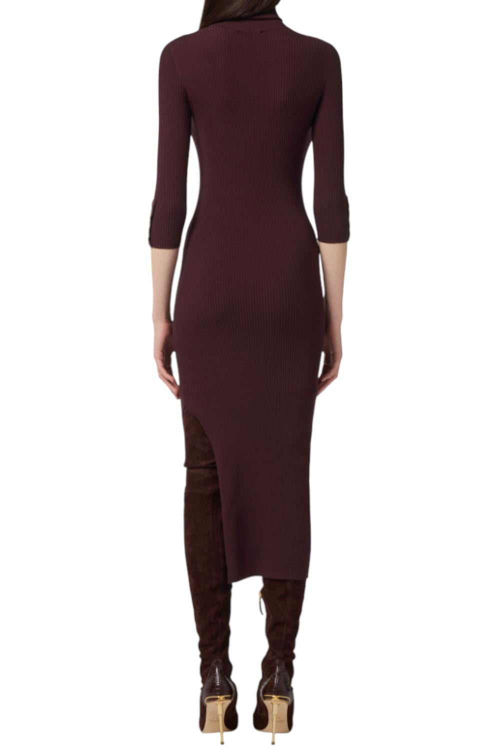 Abito in maglia a costine con taschino<BR/> AM23B 56E2EA4 Elisabetta Franchi