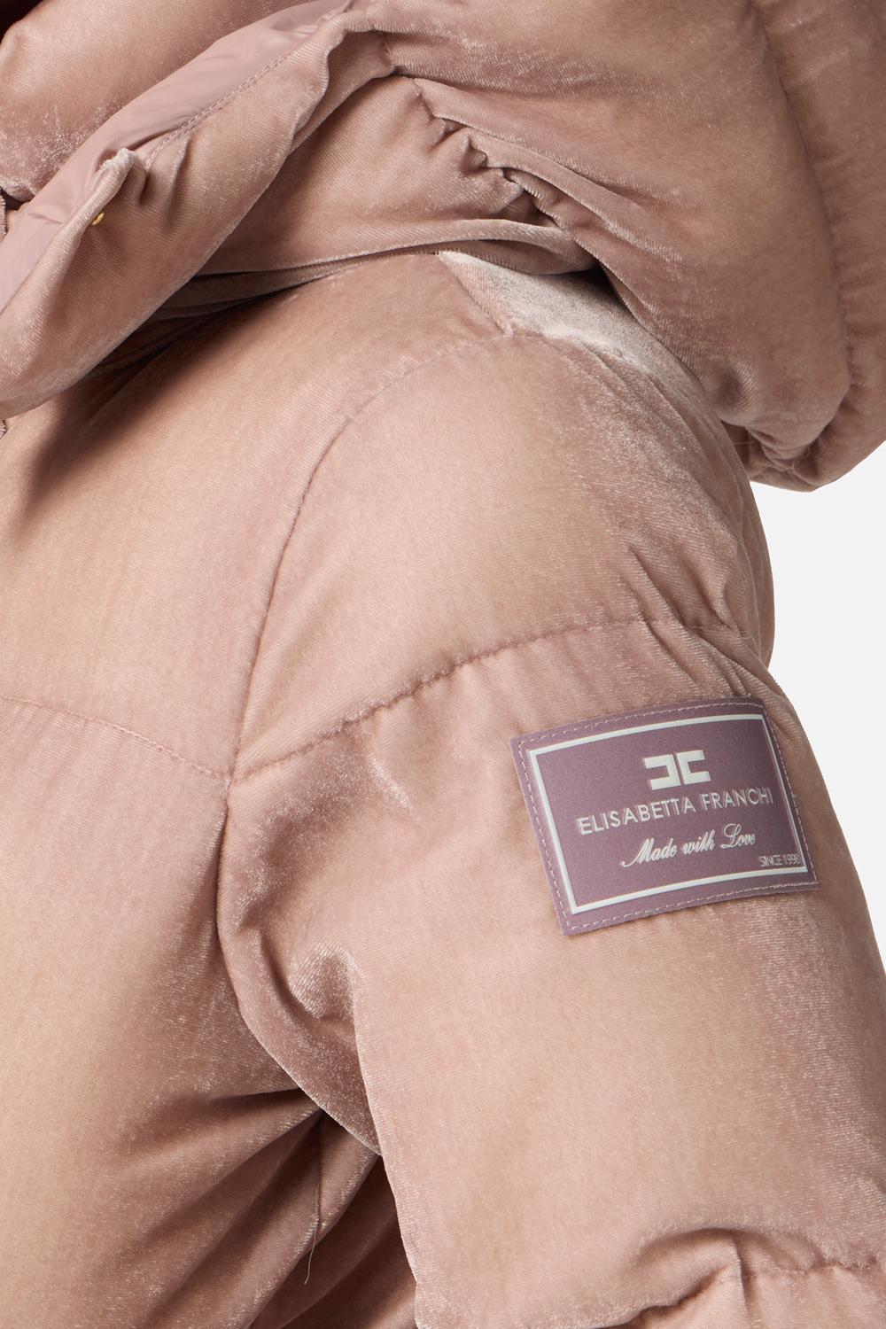 PIUMINO IN VELLUTO CON CAPPUCCIO PI82D 56E2EA6 Elisabetta Franchi