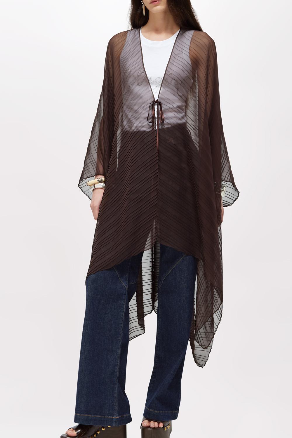 PONCHO MAXI IN GEORGETTE PLISSETTATO NA6013 T428990913 Blugirl