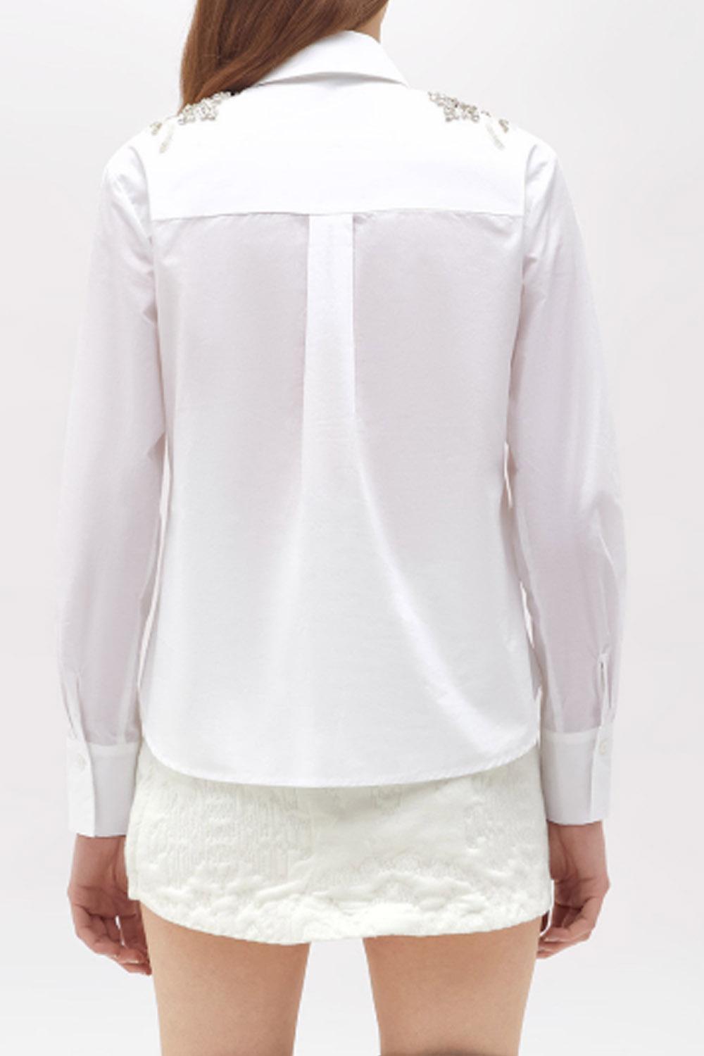 Camicia con patch di cristalli RF5100 TS24611111 Blugirl