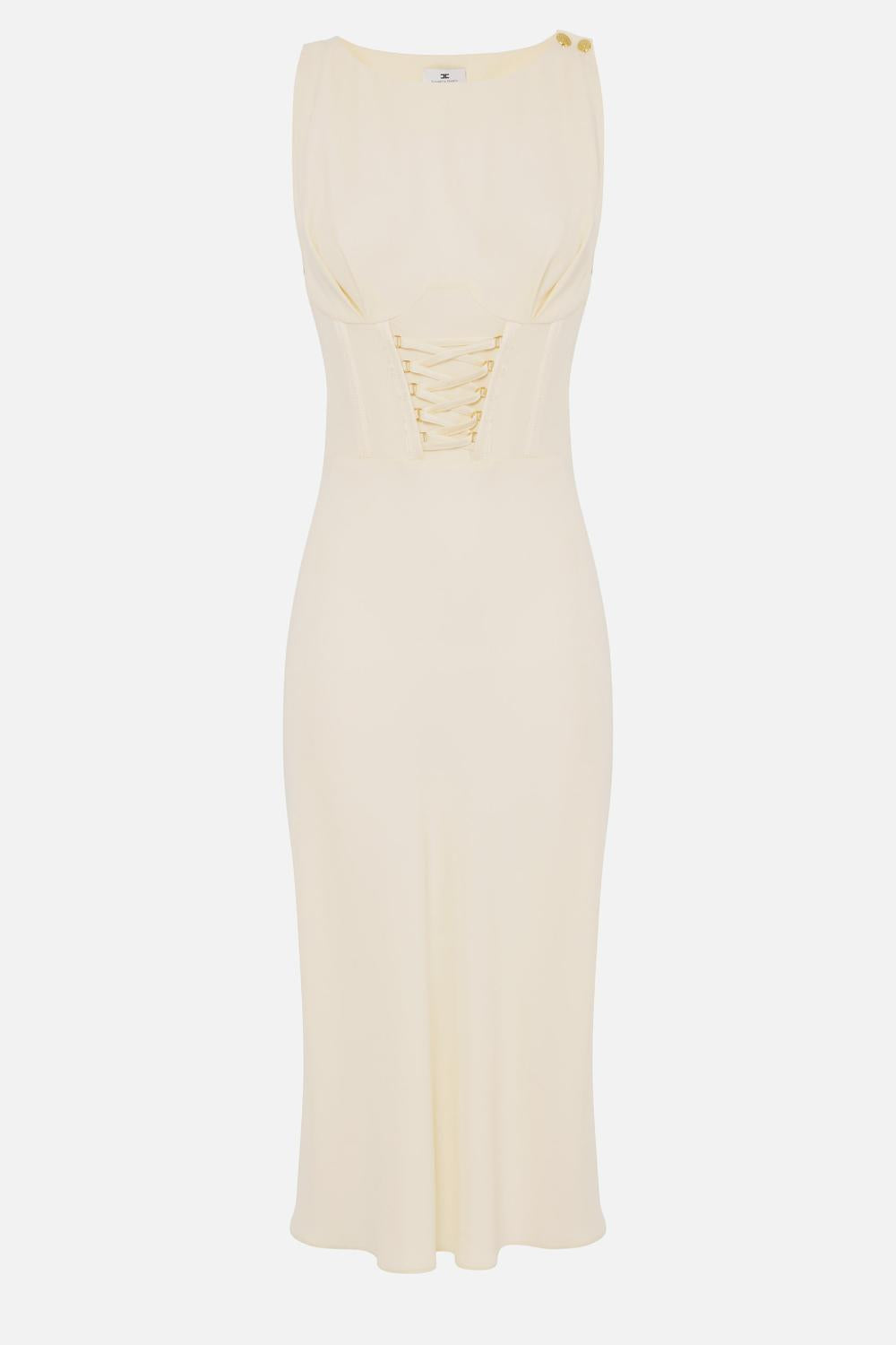 Abito in envers satin con lacci criss-cross<BR/> AB846 52E2DC7 Elisabetta Franchi
