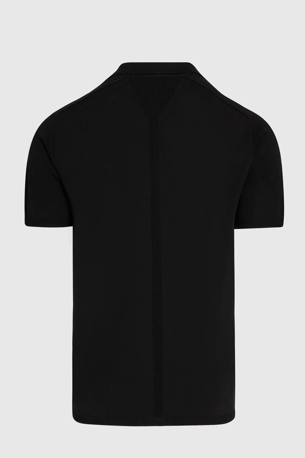 Polo Aperta Senza Bottoni in 3D Knit in Cotone e Lino ATA25083 BLACK Alpha Tauri