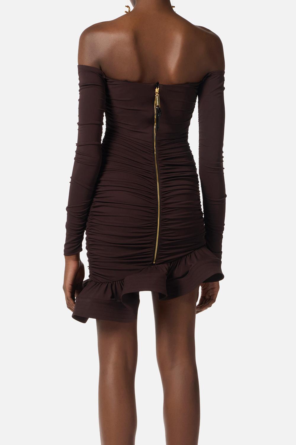 Mini abito in jersey crêpe con balza AB880 62E2EV9 Elisabetta Franchi