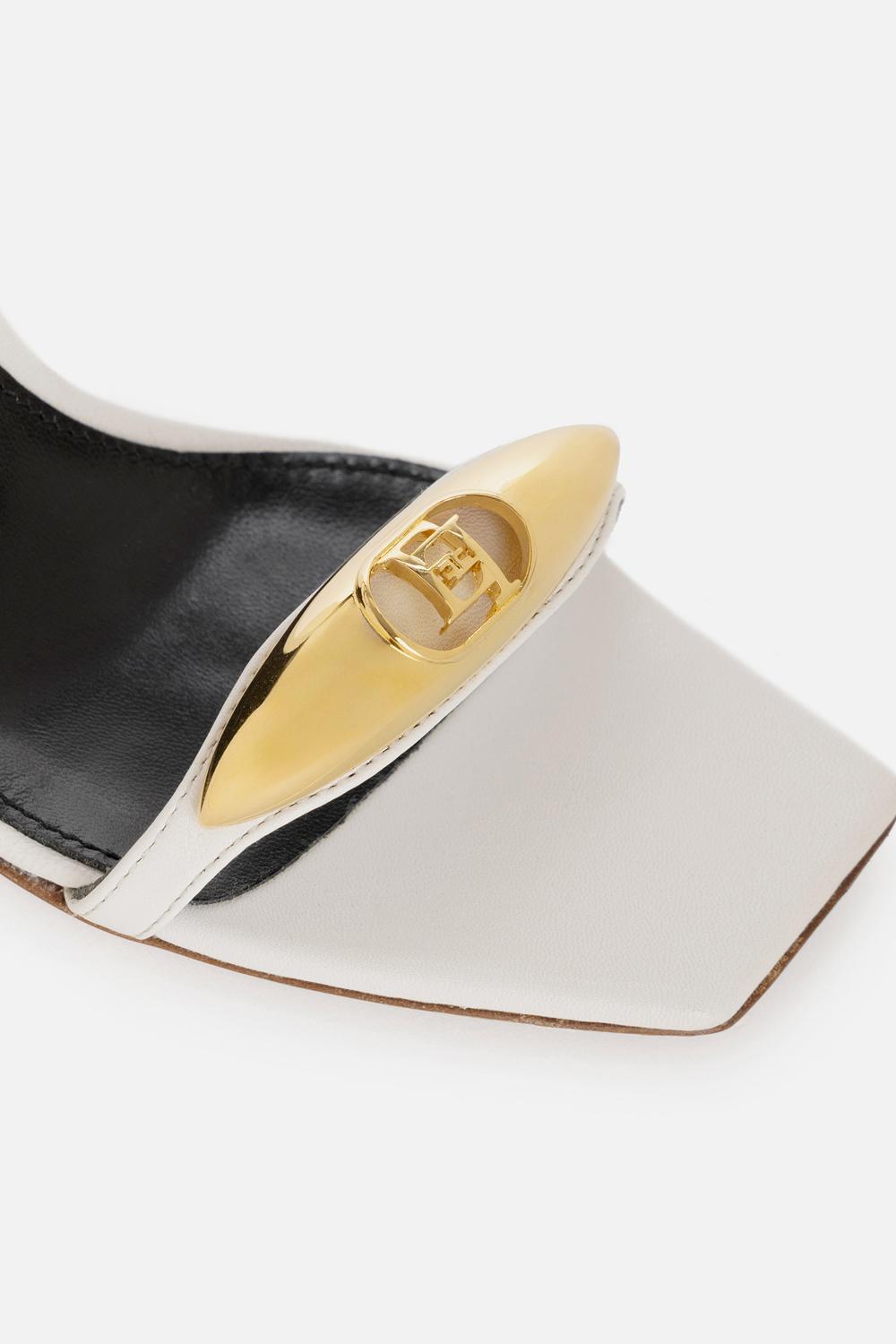Sandalo in nappa con placca<BR/> SA02L 51E2360 Elisabetta Franchi