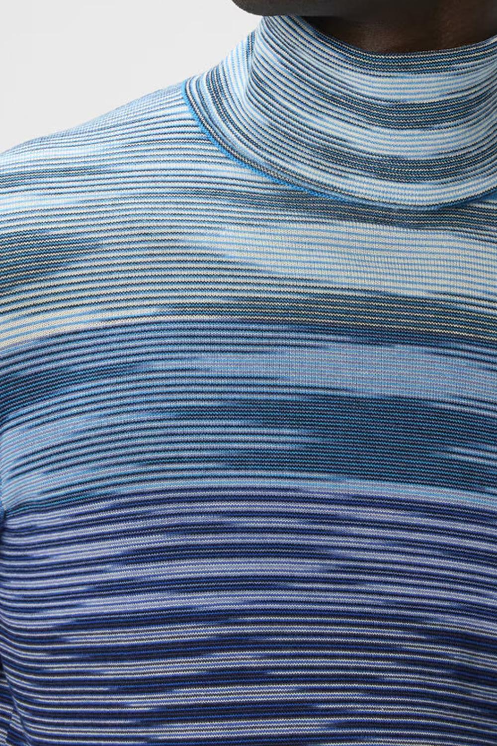 Maglia collo alto in pura lana fiammata all-over<BR/> US25WN0U BK015US72MN Missoni