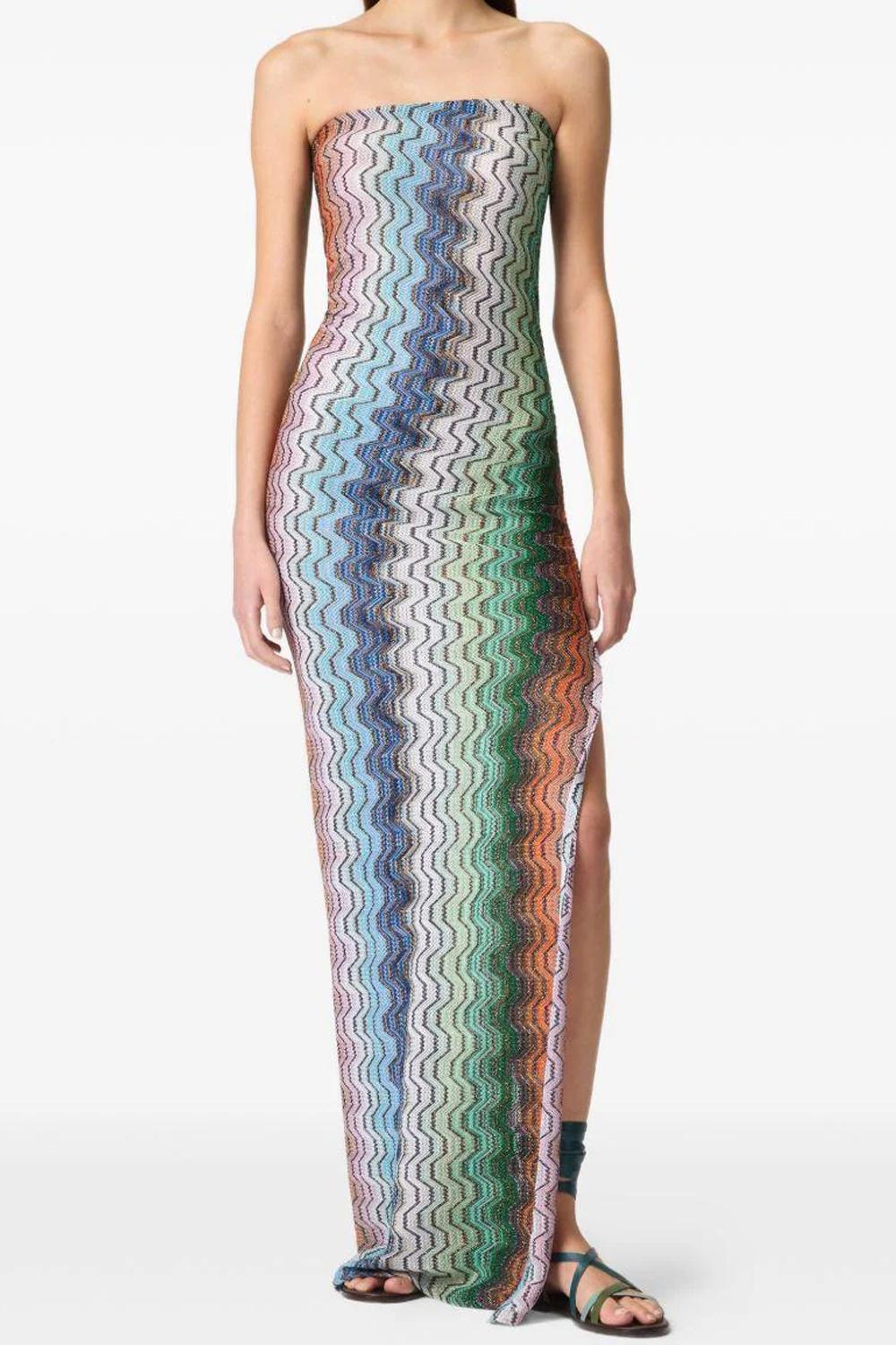 Abito copricostume lungo a fascia MC25SQ07 BR015DSMSNQ Missoni