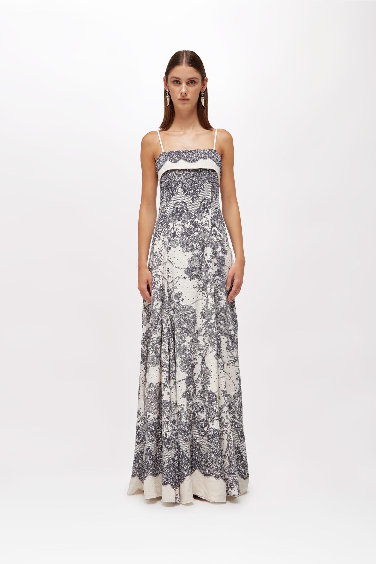 ABITO LUNGO CON STAMPA PIZZO RA6160 T523AP9401 Blugirl