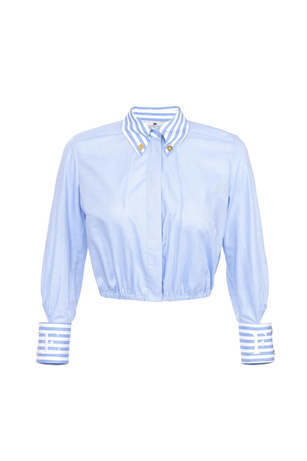 Camicia in popeline con dettagli rigati<BR/> CA087 51E2019 Elisabetta Franchi