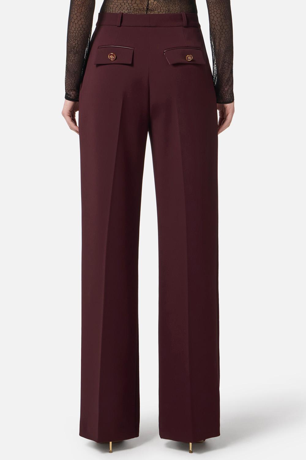 Pantaloni in crêpe leggero con pinces<BR/> PA125 56E2EA4 Elisabetta Franchi