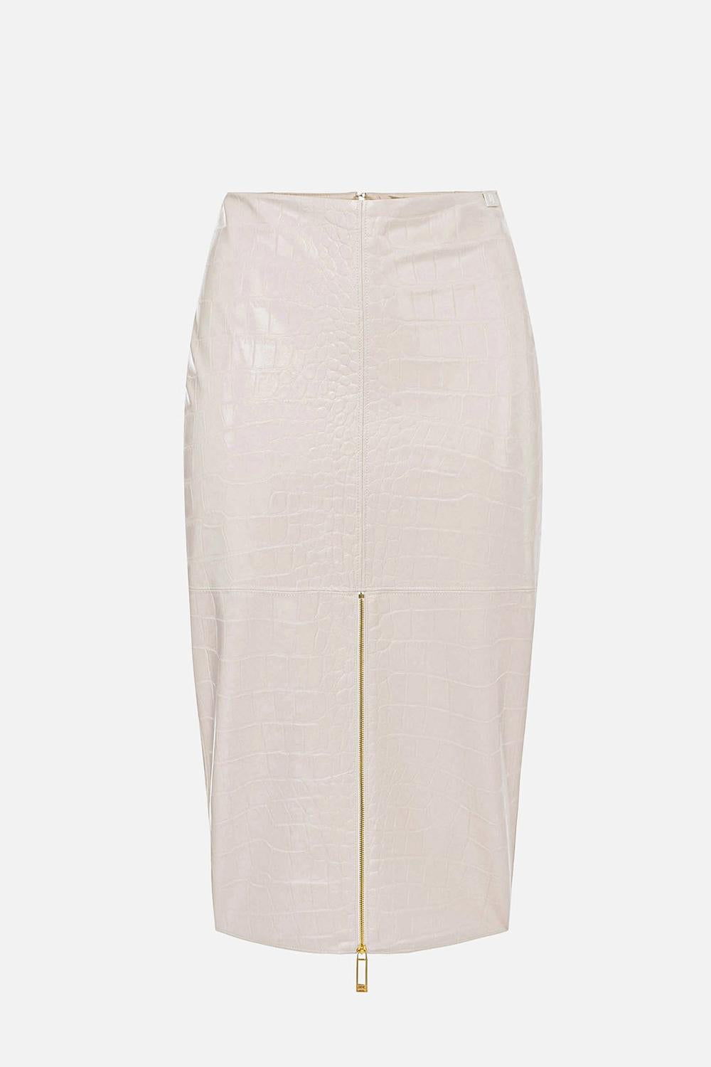 Gonna con texture stampa cocco<BR/> GO108 58E2DZ9 Elisabetta Franchi