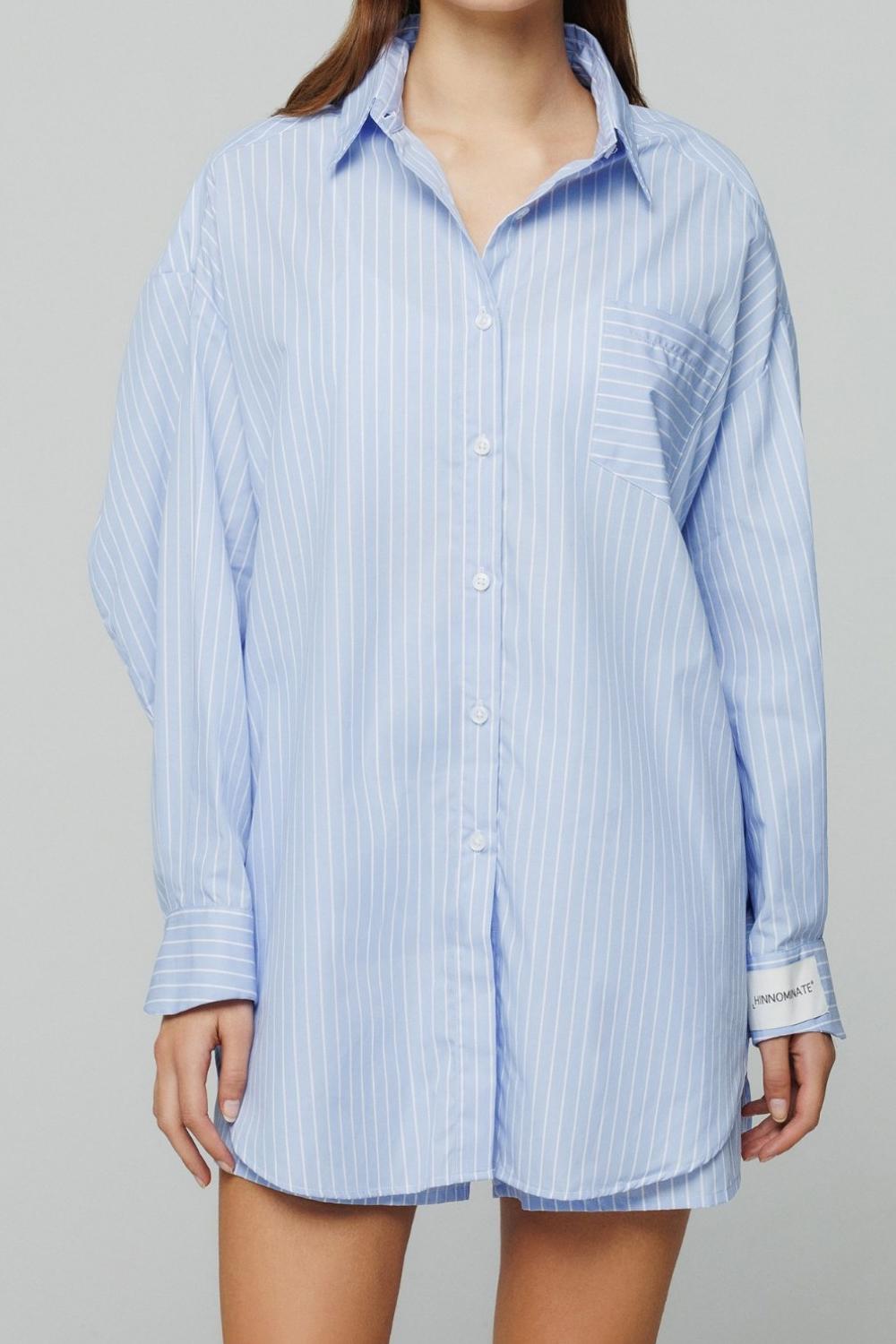 Camicia Oversize in cotone<BR/> HMABW01696 TMTL0021BL02 Hinnominate