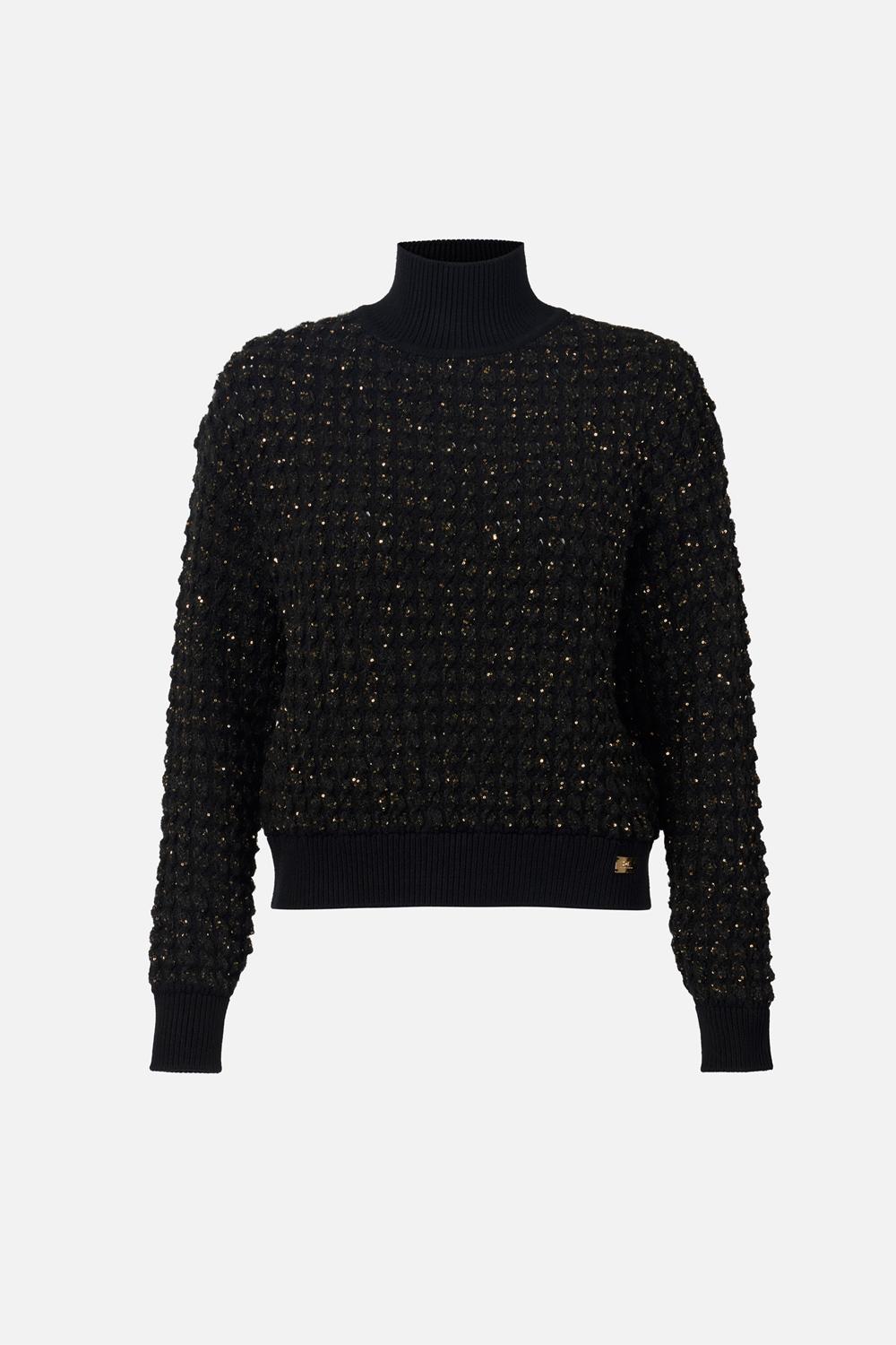 Maglia in bouclé con paillettes MK20Q 56E2110 Elisabetta Franchi