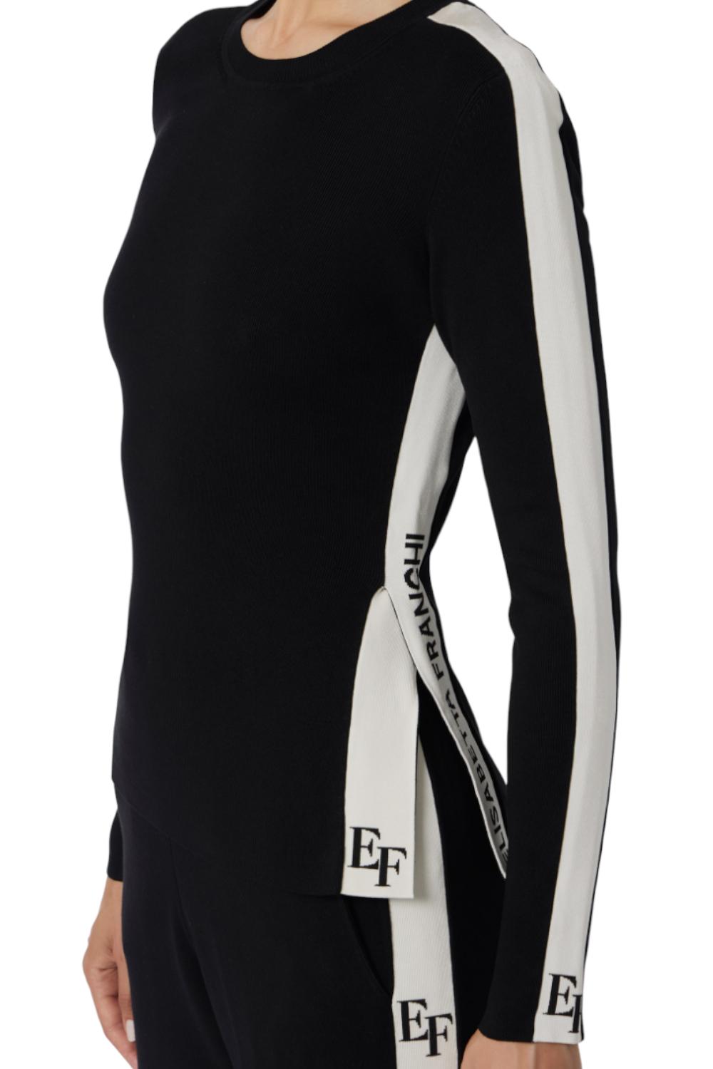 Maglia in viscosa con bande lucide<BR/> MK03S 56E2EF3 Elisabetta Franchi