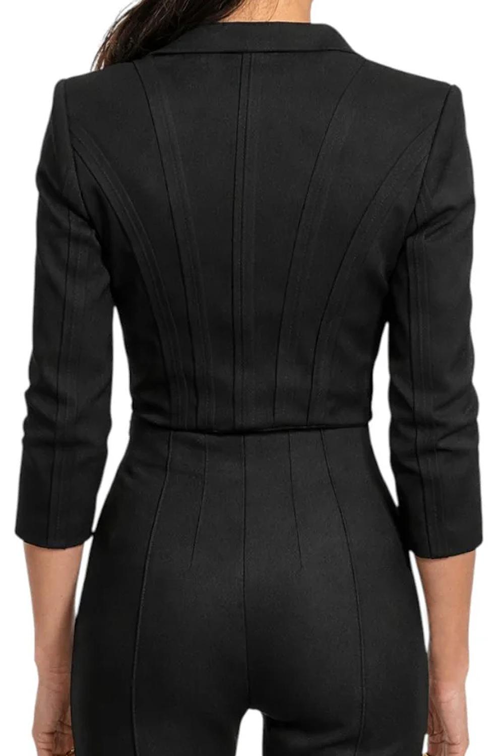 Giacca corta in crêpe stretch doppio strato GI222 61E2110 Elisabetta Franchi