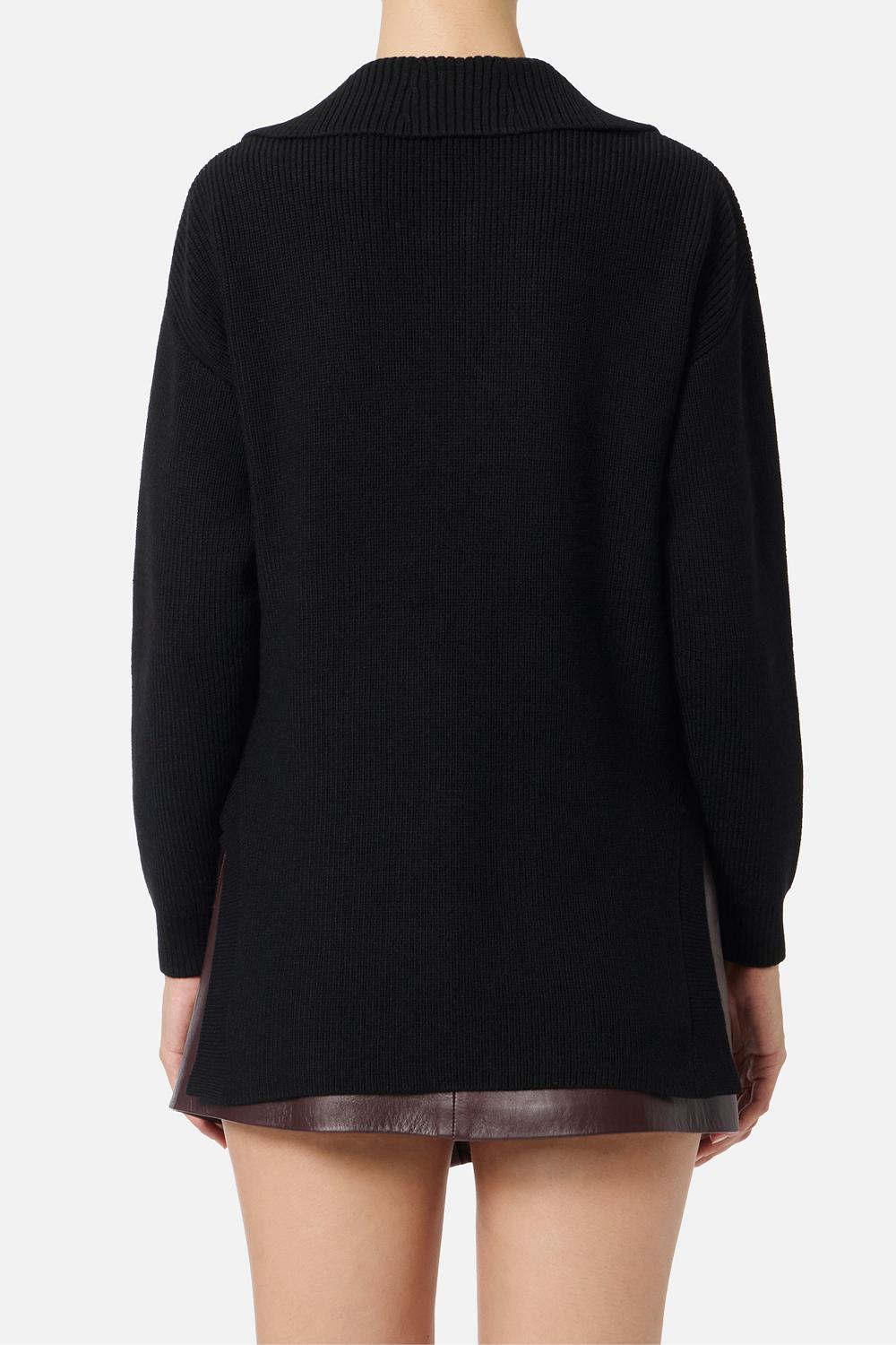 Maglia in misto lana con cinturino gioiello<BR/> MK06S 56E2110 Elisabetta Franchi