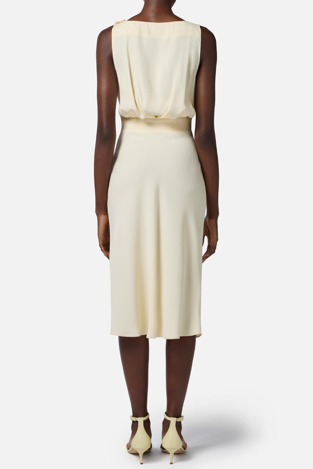 Abito in envers satin con lacci criss-cross<BR/> AB846 52E2DC7 Elisabetta Franchi