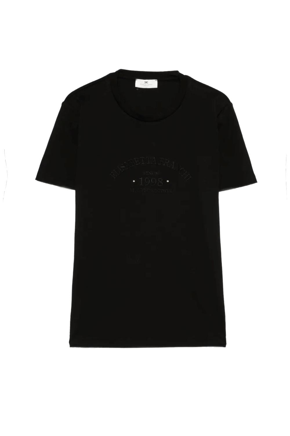 T-shirt in cotone con ricamo logo MA017 61E2110 Elisabetta Franchi