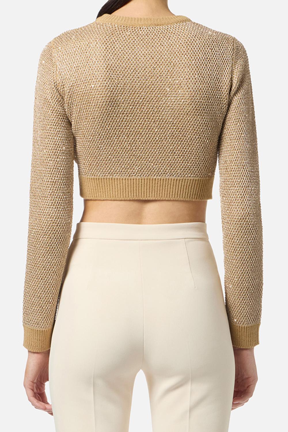 Top in maglia con paillettes MK56T 57E2EA2 Elisabetta Franchi