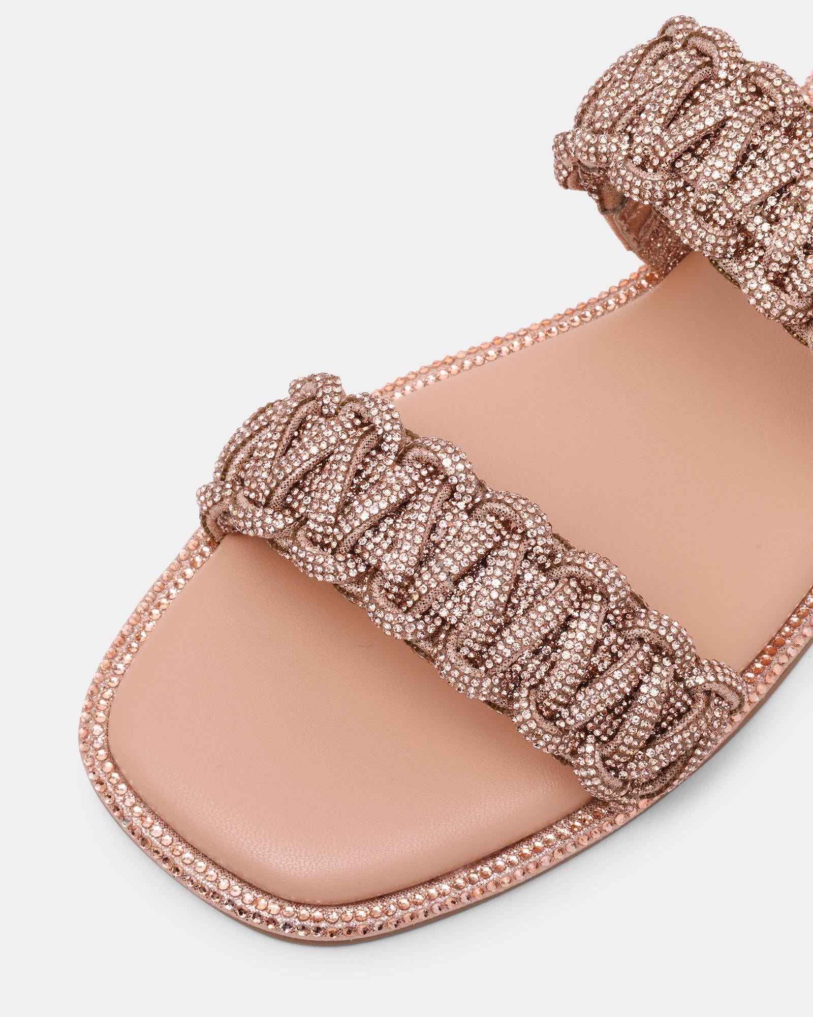 Sandalo Flat NYSSA con Doppia Fascia Intrecciata e Strass NYSSA ROSE GOLD Steve Madden