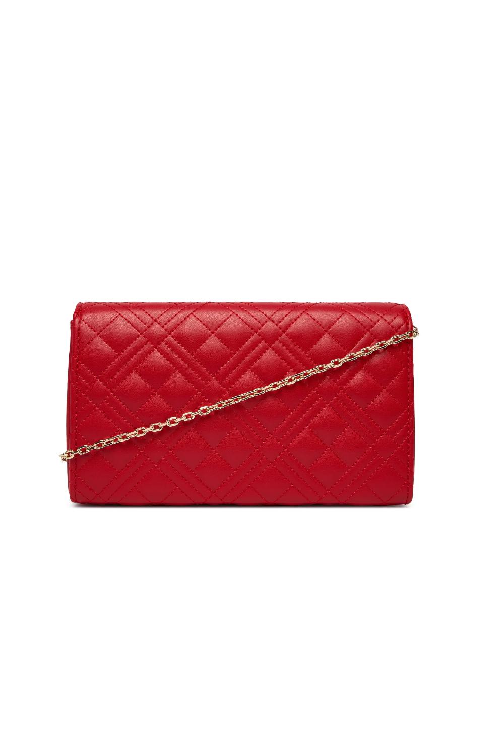 Pochette trapuntata Love Moschino con logo lettering oro e catena JC4079PP1O LA0500 Love Moschino