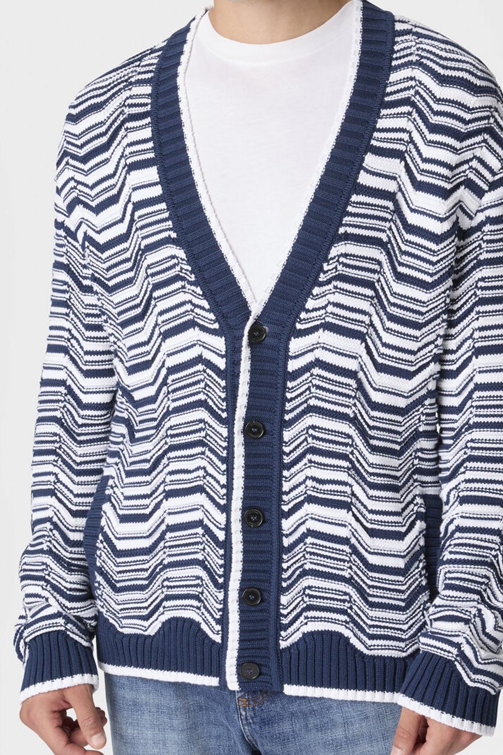 Cardigan in misto cotone con motivo greca US26SM0B BK01HSS72PN Missoni