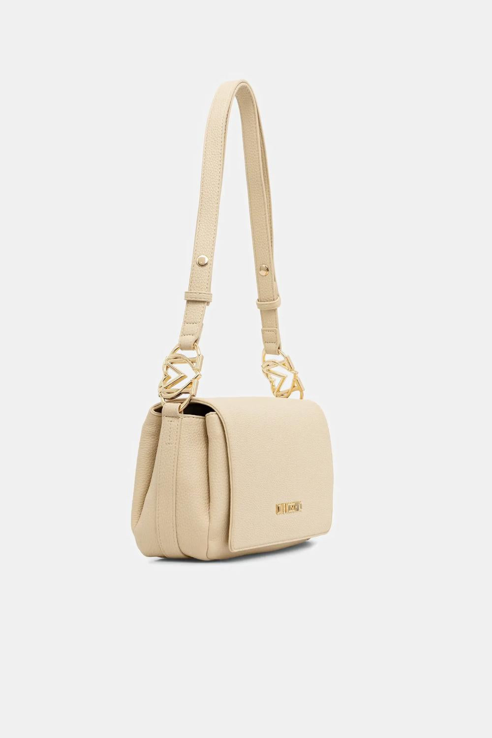 Borsa a spalla Love Moschino burro con logo in metallo JC4009PP1O LB0129 Love Moschino